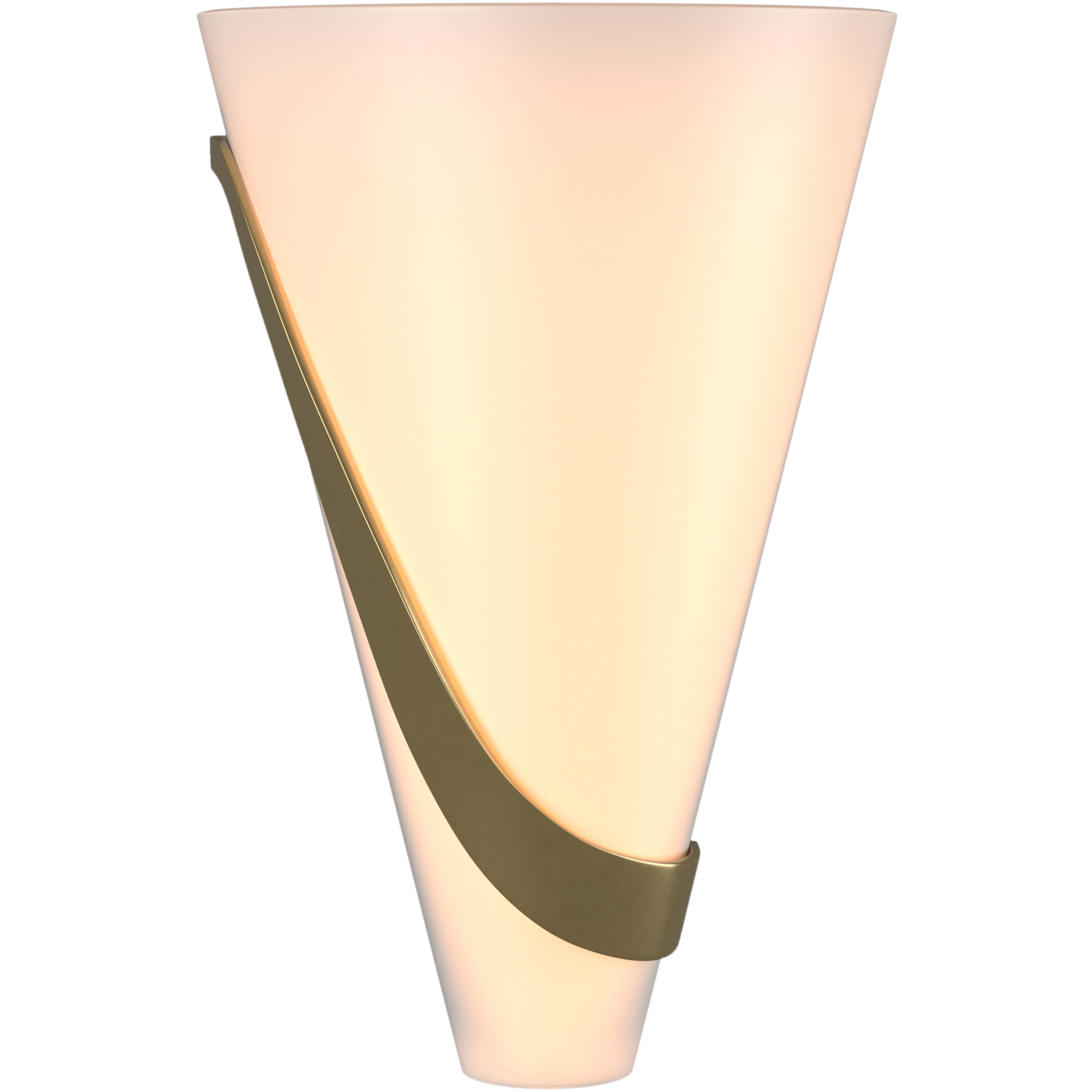 Half Cone 2 Light 8 inch Modern Brass Sconce Wall Light, Left