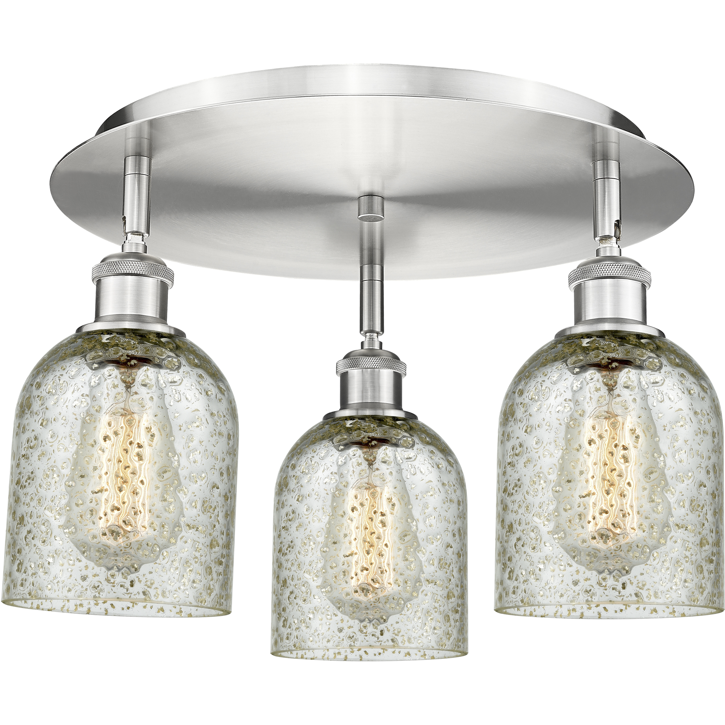 Caledonia 3 Light 16.75 inch Satin Nickel Flush Mount Ceiling Light in Mica