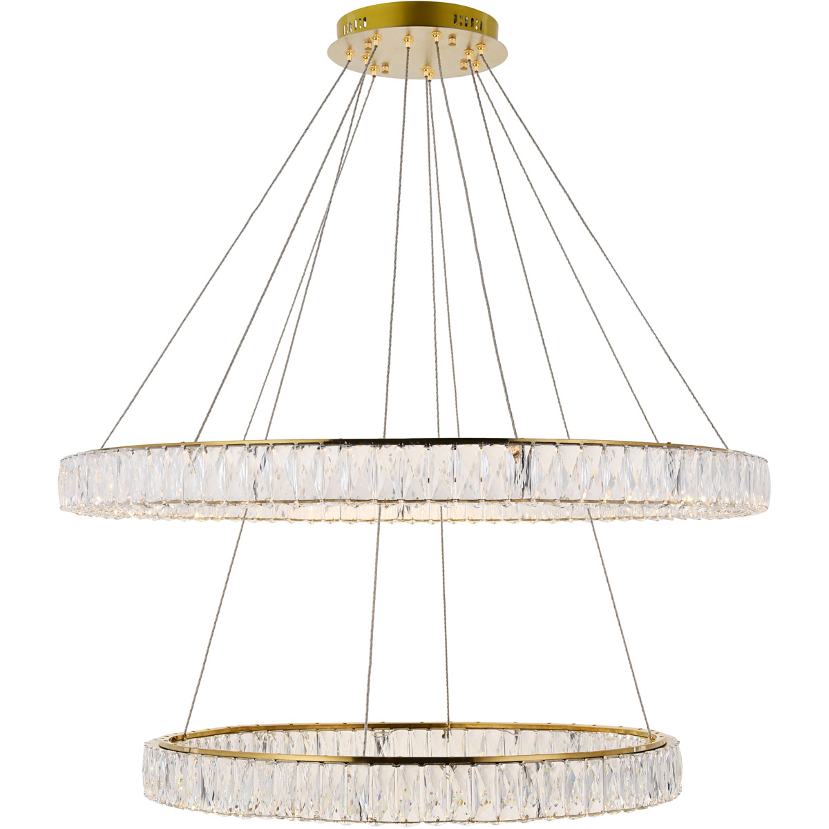 Monroe LED 42 inch Gold Chandelier Ceiling Light