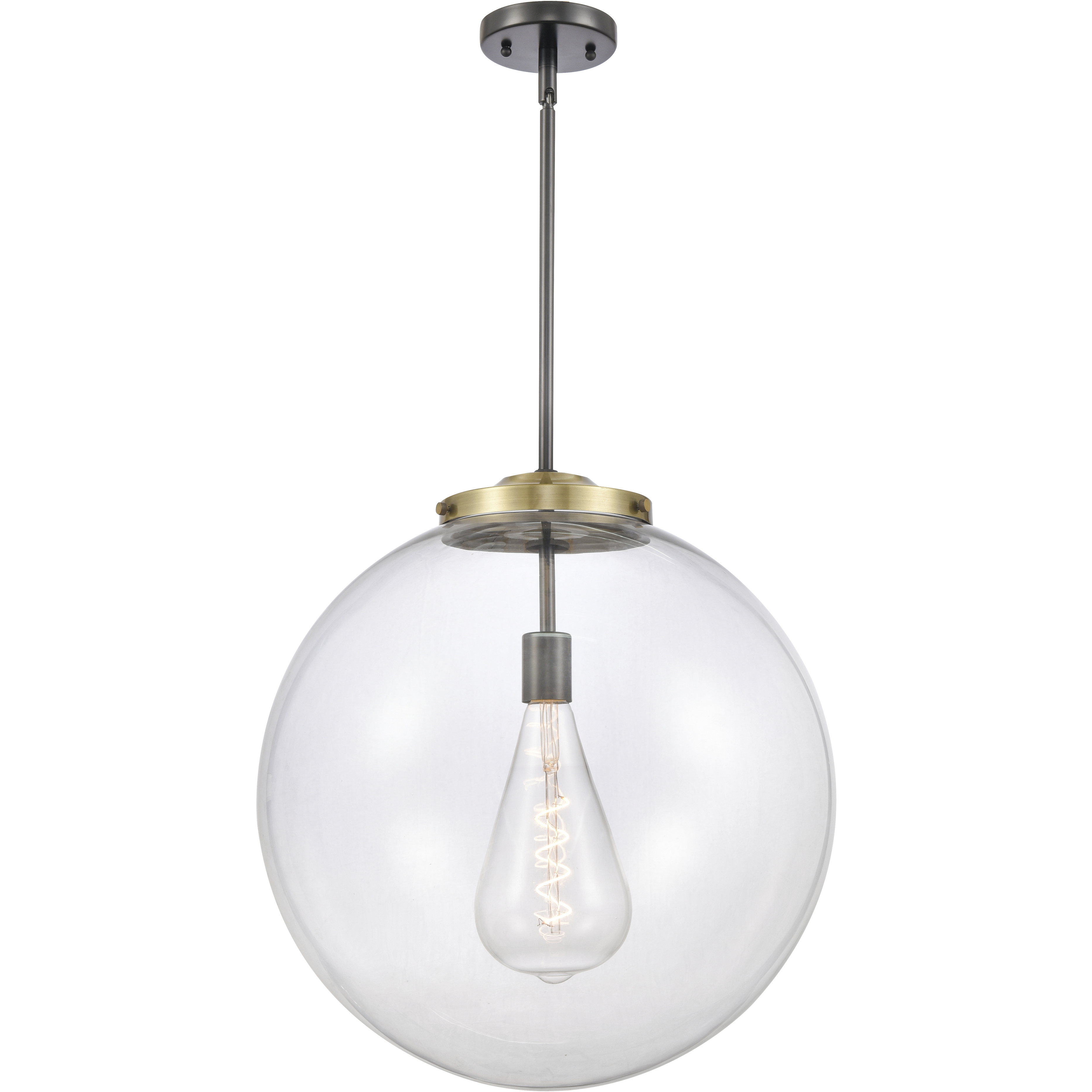 Franklin Restoration Beacon 1 Light 18 inch Black Antique Brass Pendant Ceiling Light in Incandescent, Clear