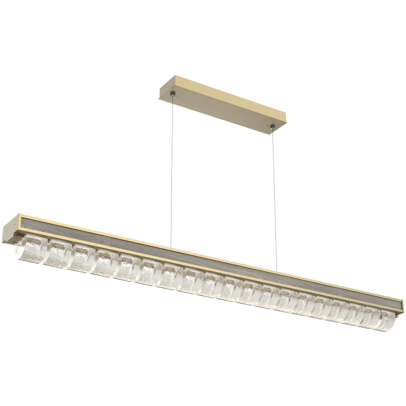 Tessera LED 62.6 inch Gilded Brass with Ash Linear Chandelier Ceiling Light