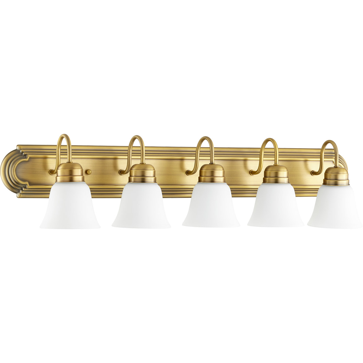 Signature 5 Light 36 inch Aged Brass Vanity Light Wall Light
