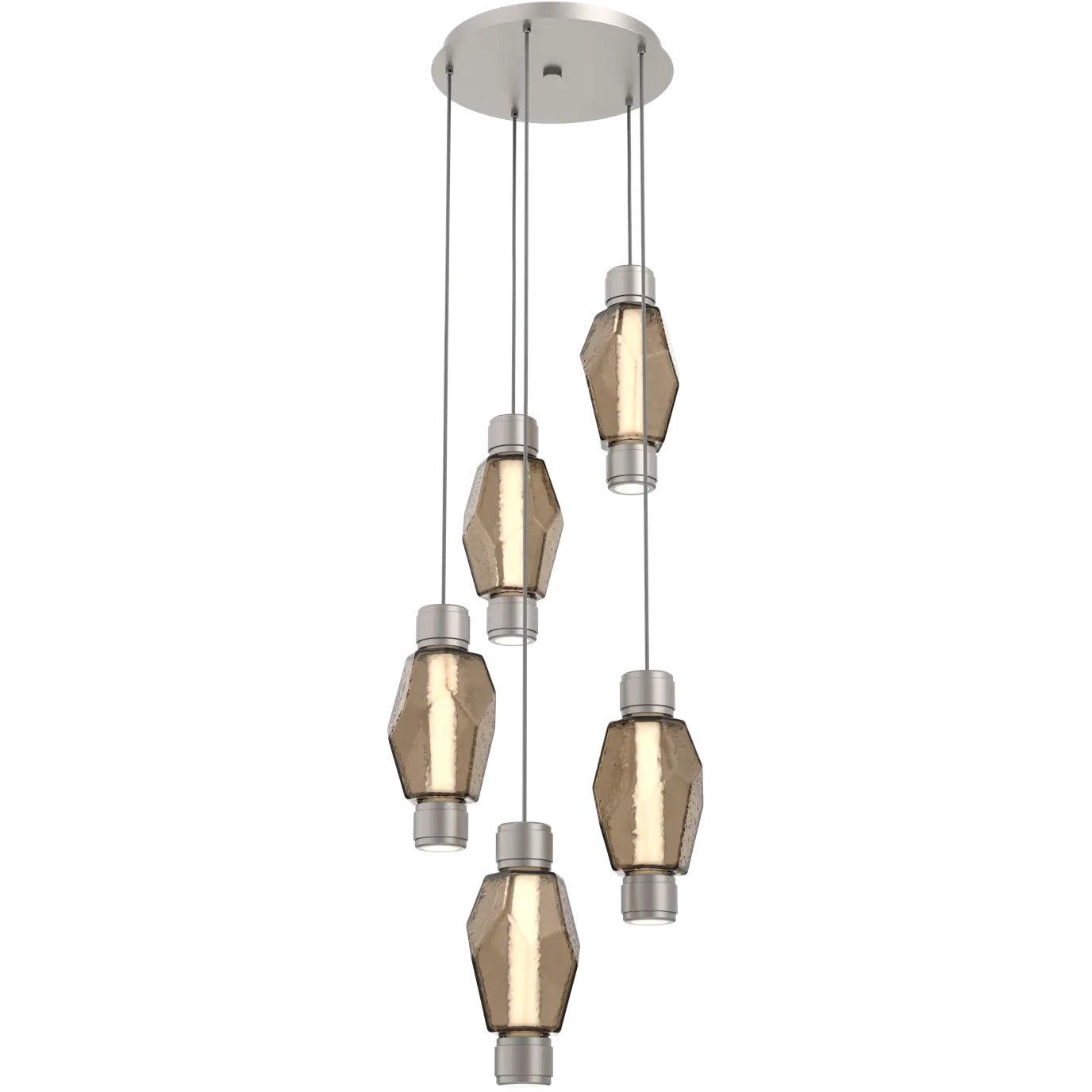 Gem Mandrel LED 21.4 inch Metallic Beige Silver Multi-Pendant Ceiling Light