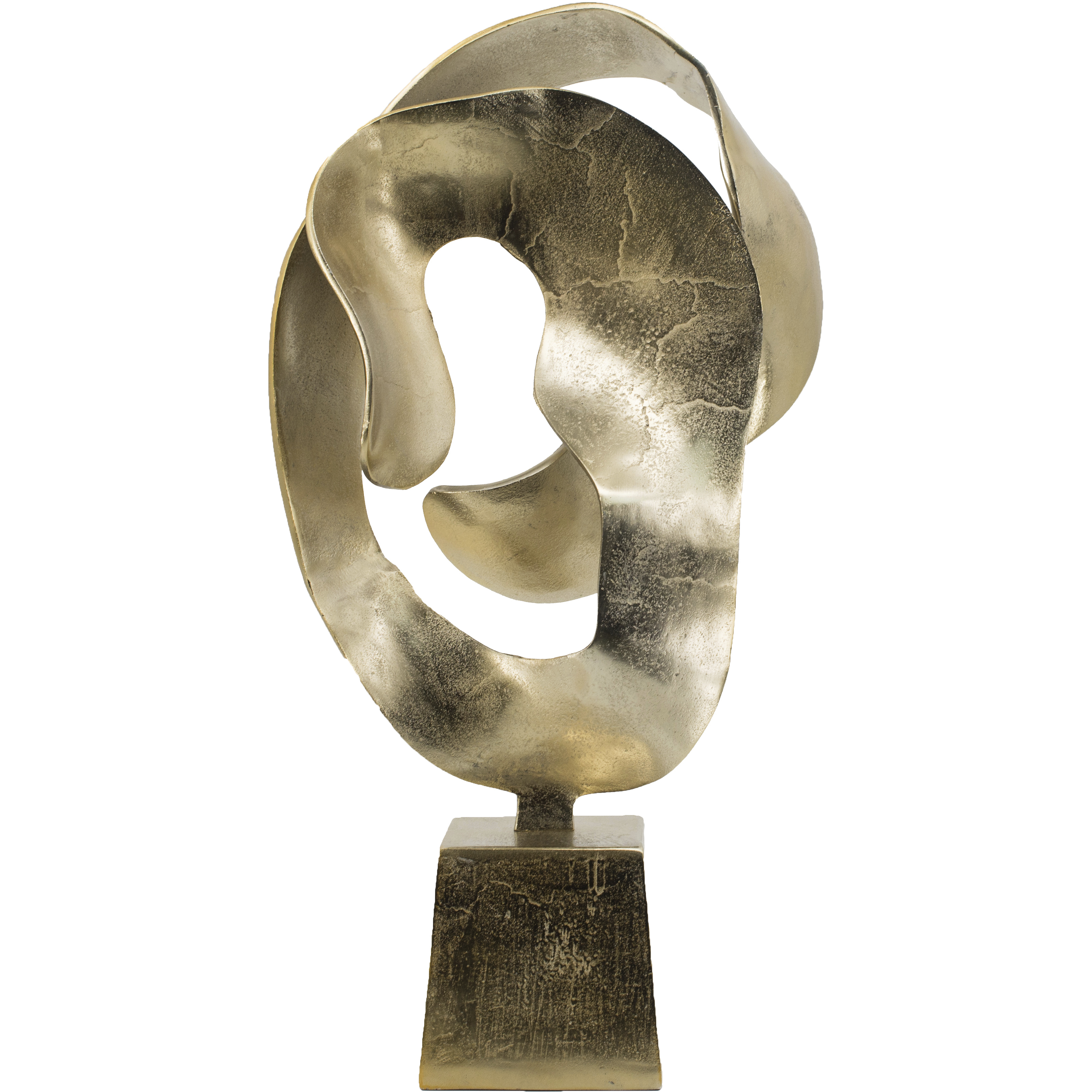 Abstract 24.6 X 6.1 inch Sculpture in Gold
