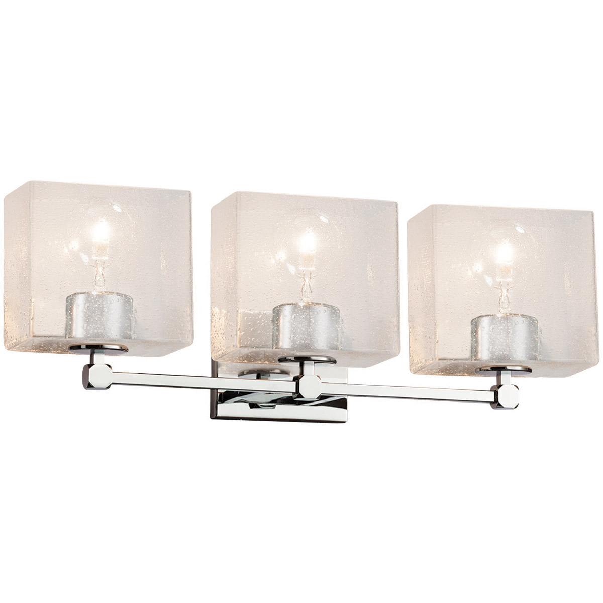 Fusion LED 22 inch Polished Chrome Bath Bar Wall Light in 2100 Lm LED, Rectangle, Seeded Fusion, Rectangle