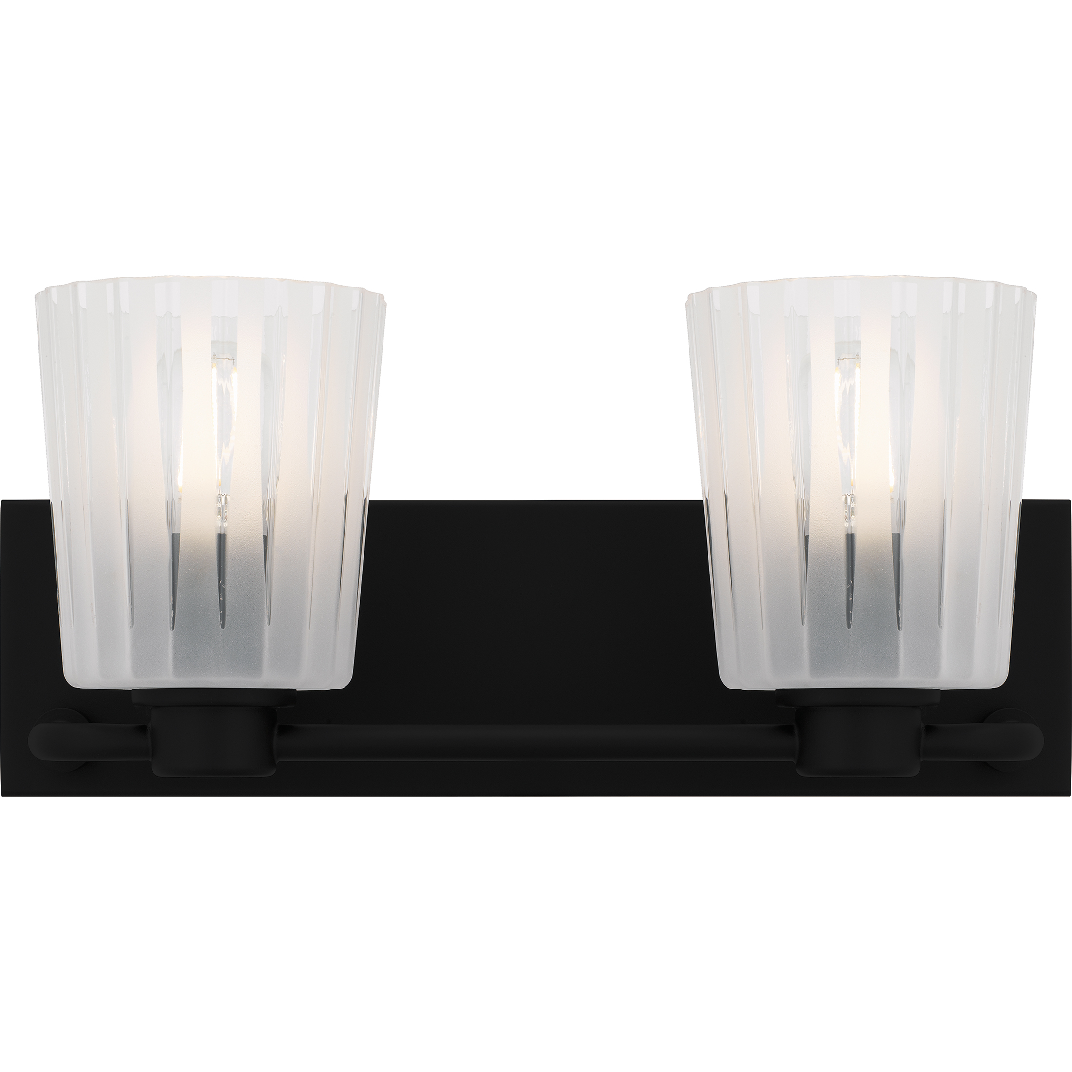 Gray 2 Light 16 inch Matte Black Bath Light Wall Light, Medium
