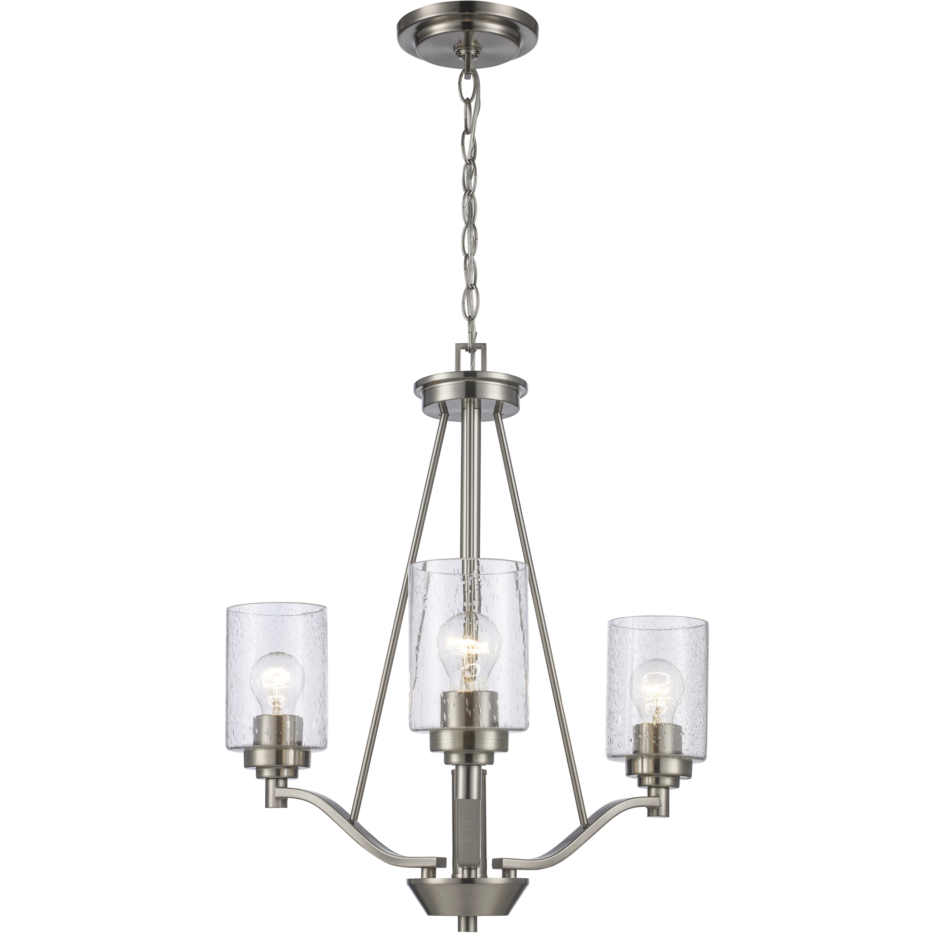 Mod Pod 3 Light 20.5 inch Brushed Nickel Chandelier Ceiling Light
