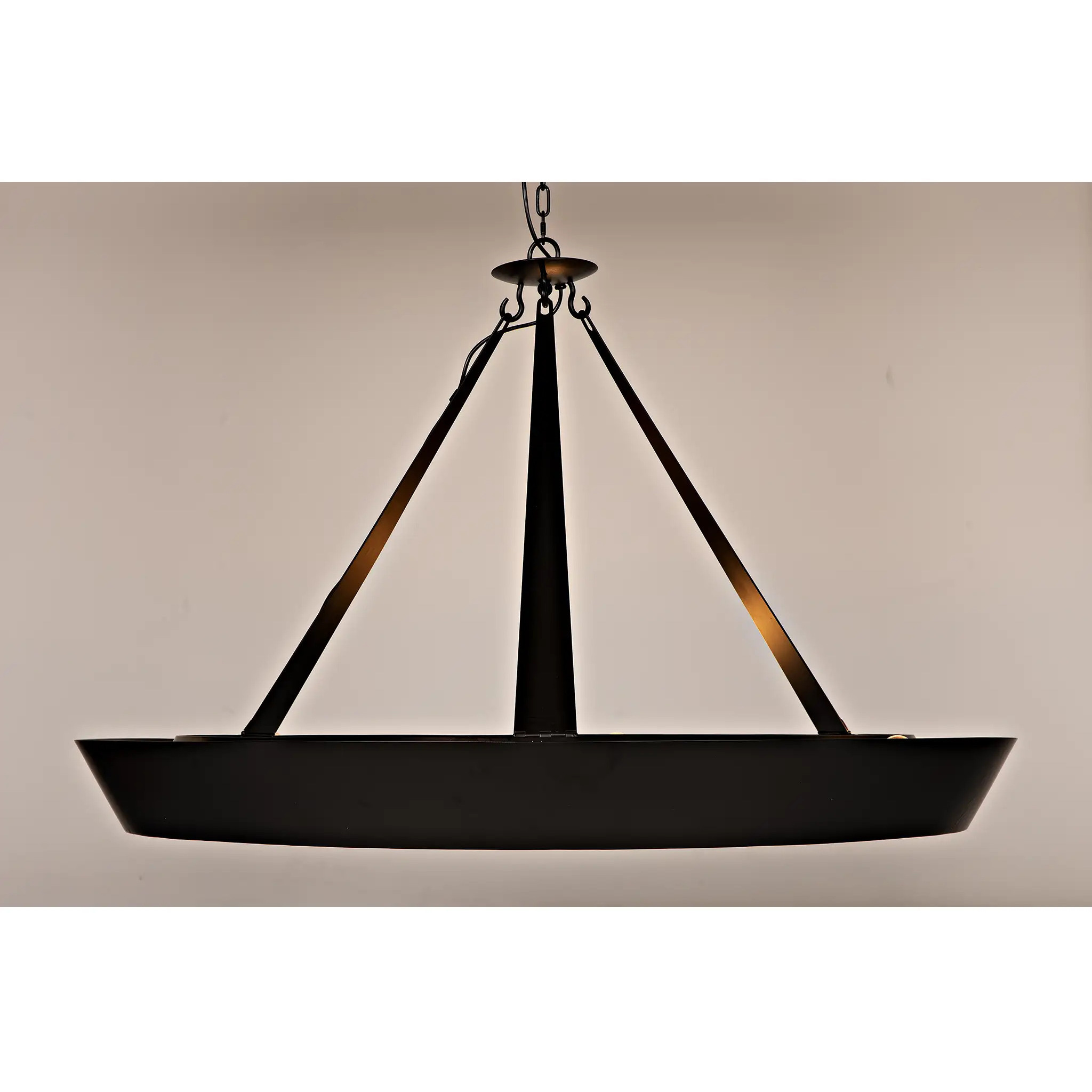 Swan 6 Light 53 inch Matte Black Chandelier Ceiling Light