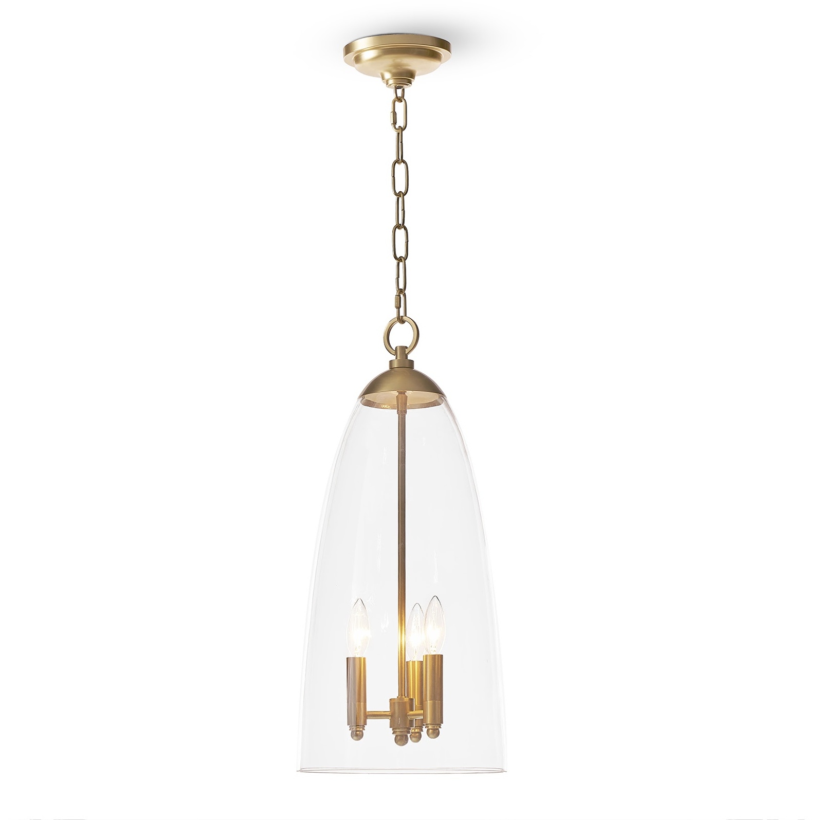 Maiden 3 Light 10.5 inch Natural Brass Pendant Ceiling Light