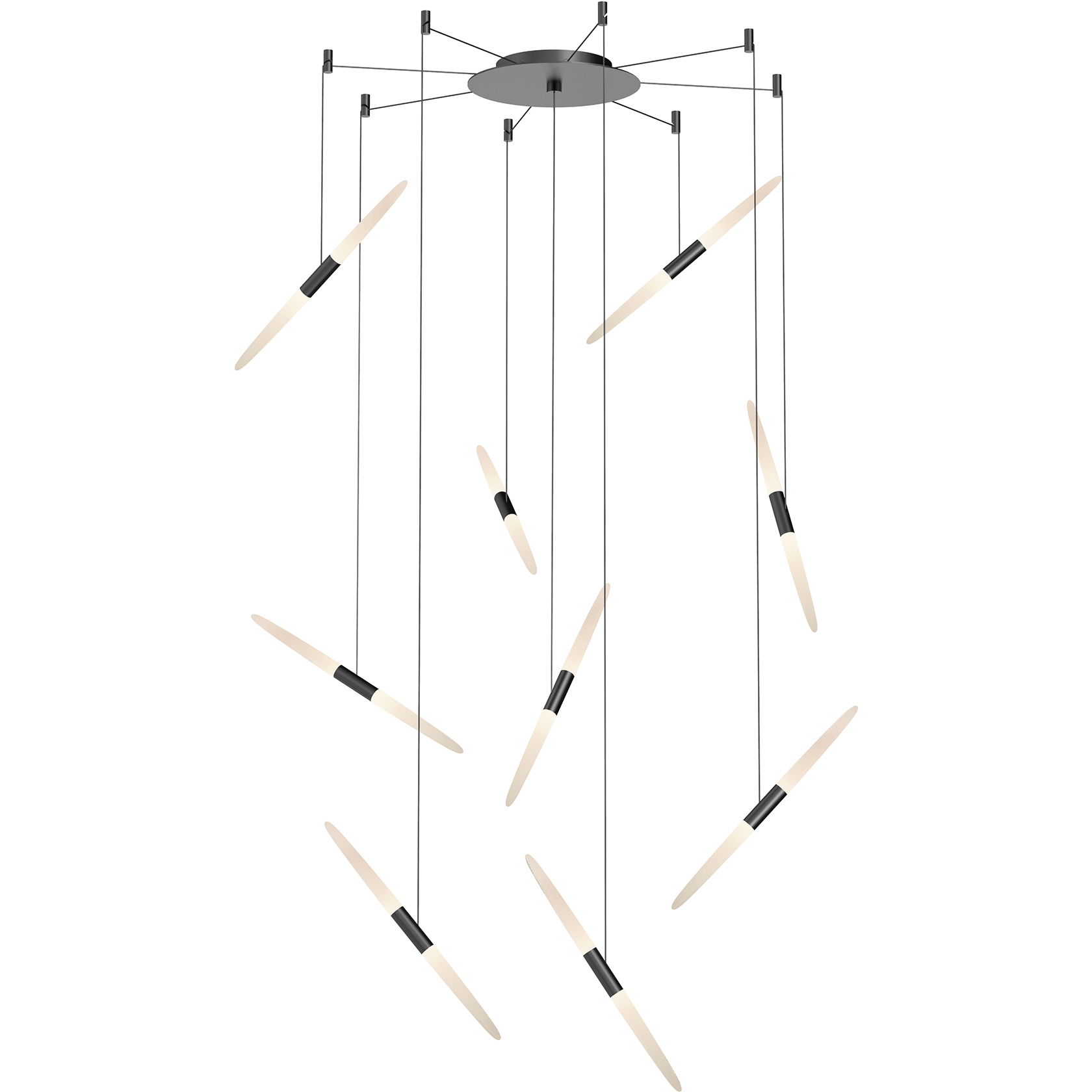 Ballet LED 21.25 inch Satin Black Chandelier Ceiling Light in Add 20 ft. Cord