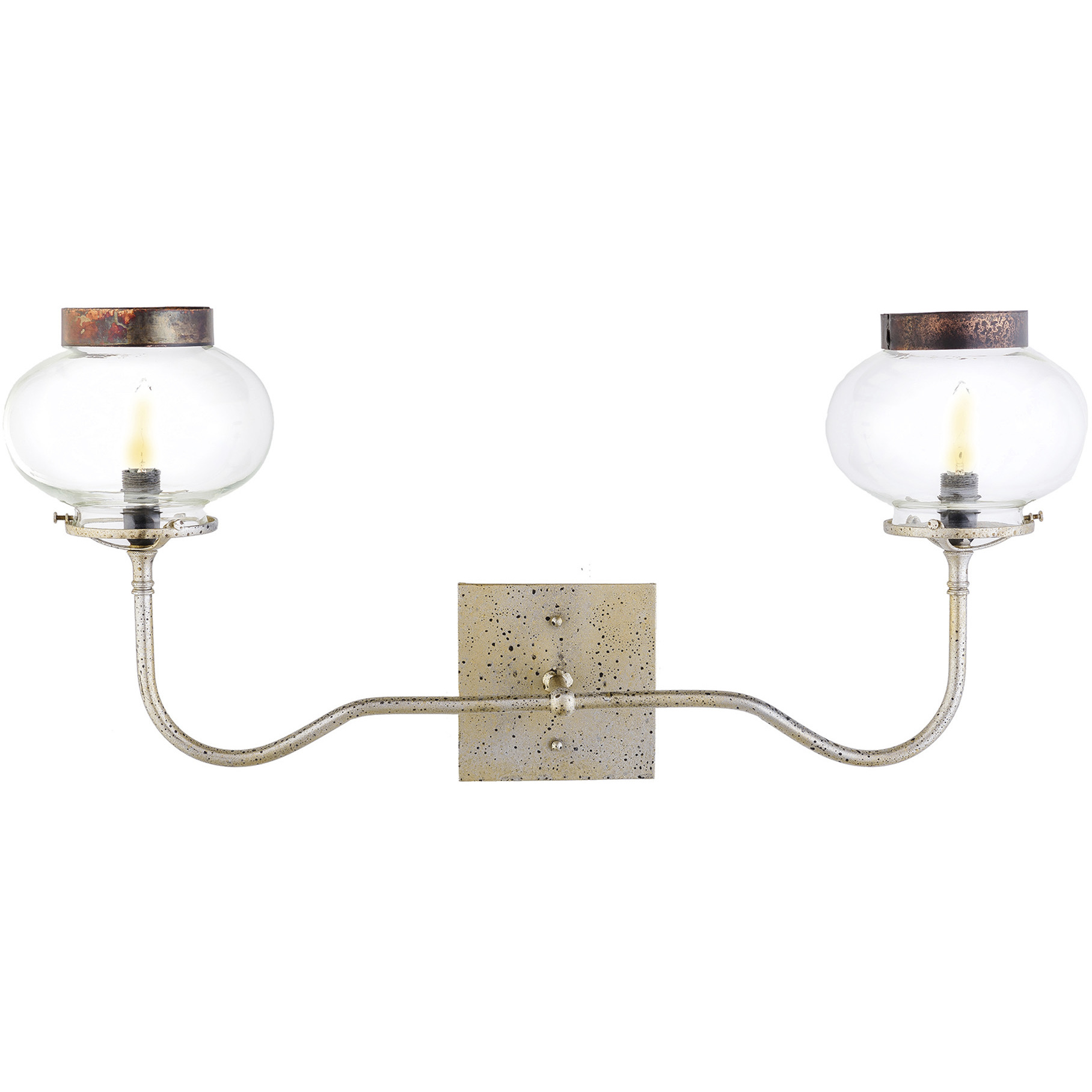 Hill Country 2 Light Antique Platinum and Darkened Copper Wall Sconce Wall Light