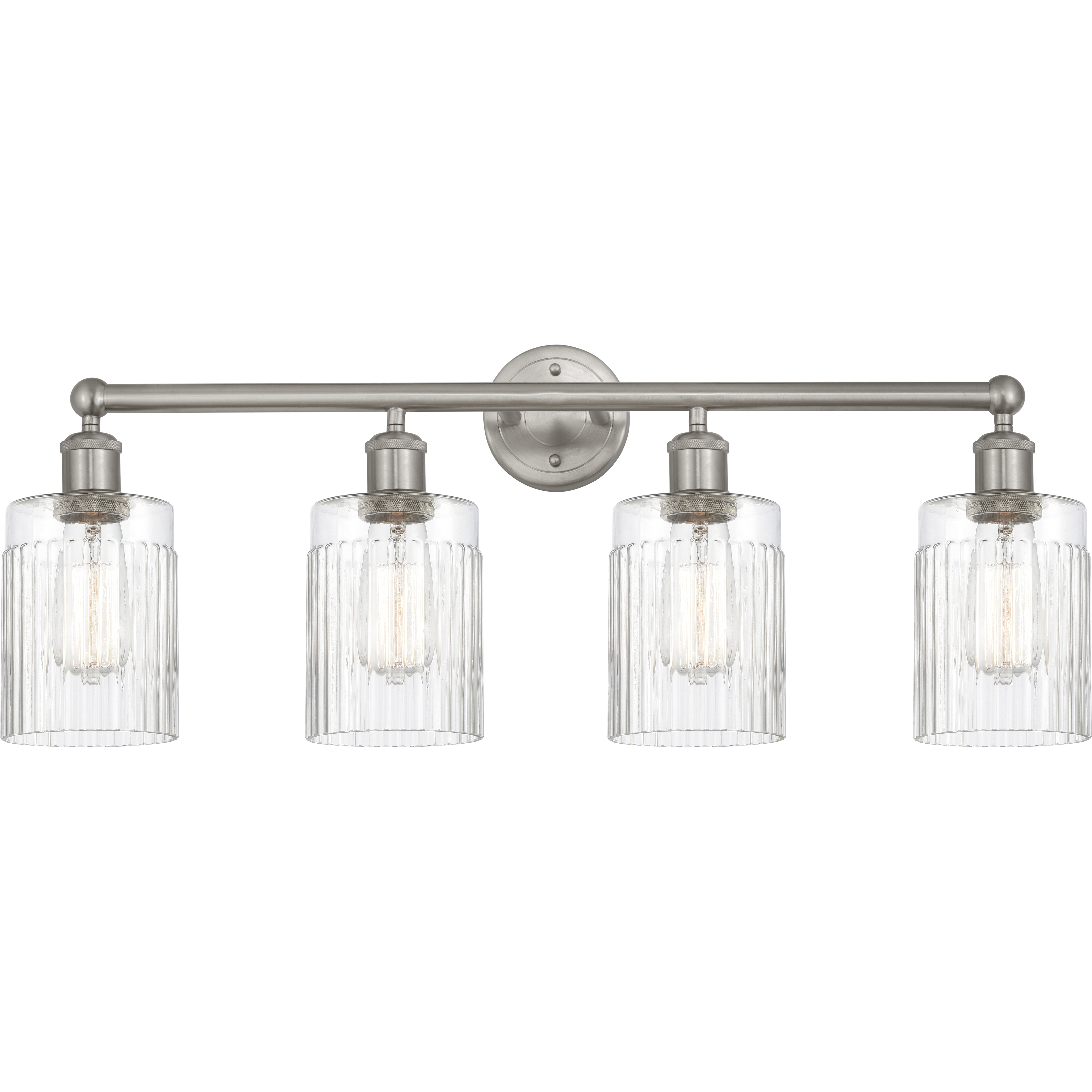 Edison Hadley 4 Light 32 inch Brushed Satin Nickel Bath Vanity Light Wall Light in Clear Glass