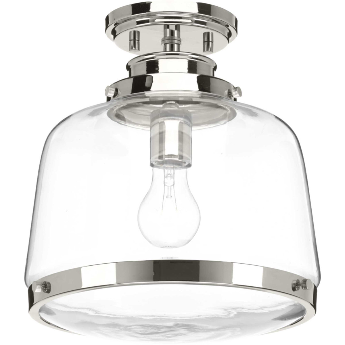 Judson 1 Light 11 inch Polished Nickel Flush Mount Ceiling Light