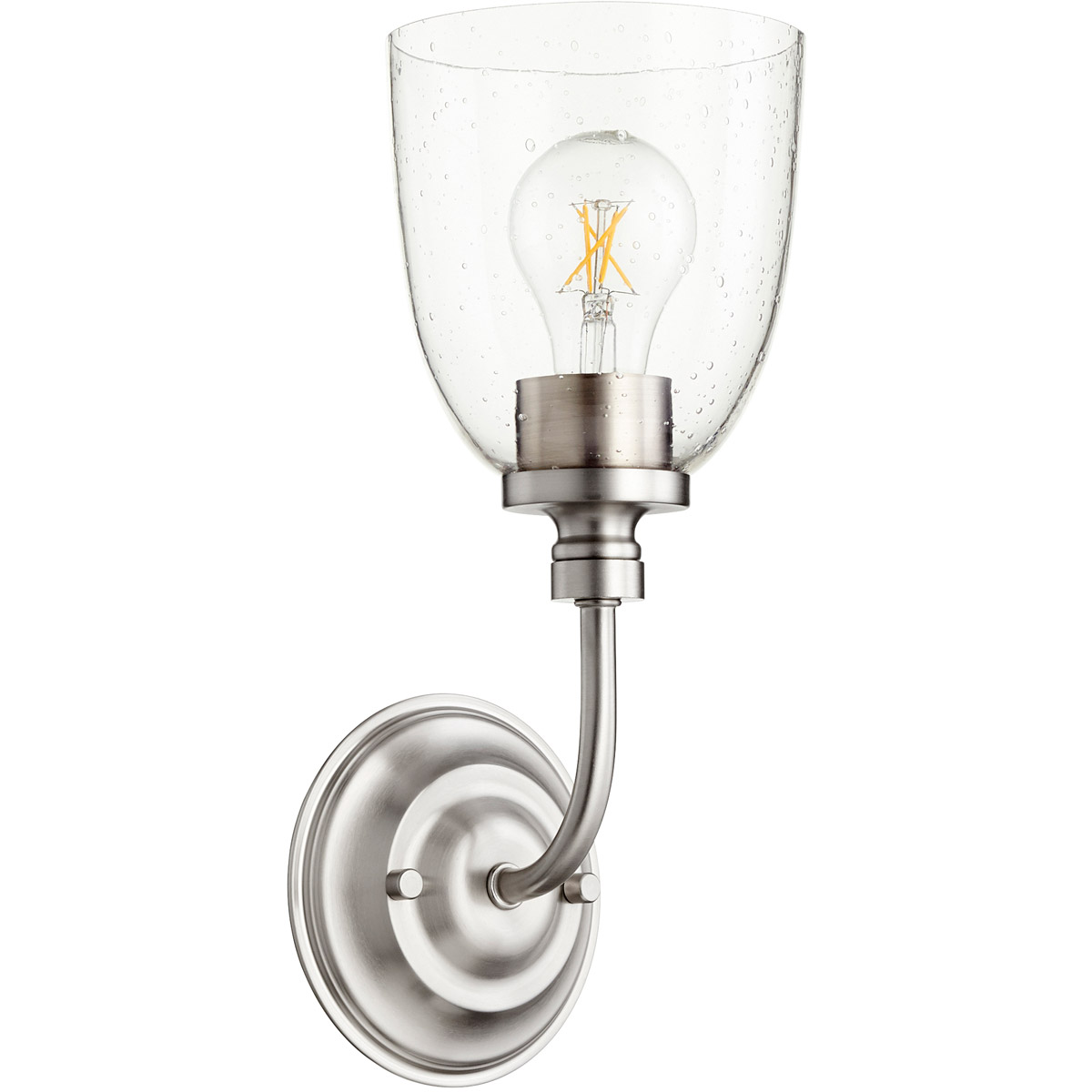 Rossington 1 Light 5 inch Satin Nickel Wall Sconce Wall Light in Clear Seeded