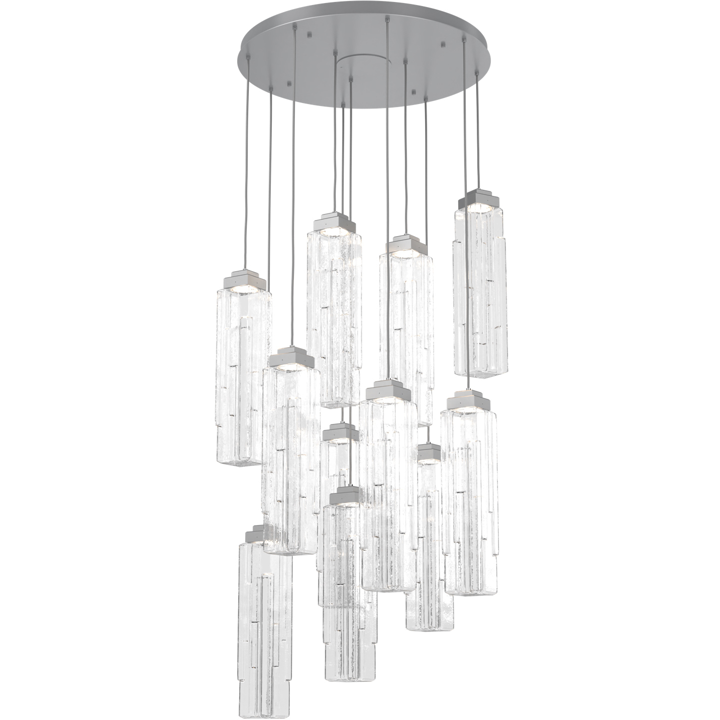 Ledgestone LED 34 inch Classic Silver Chandelier Ceiling Light, Round Multi-Port