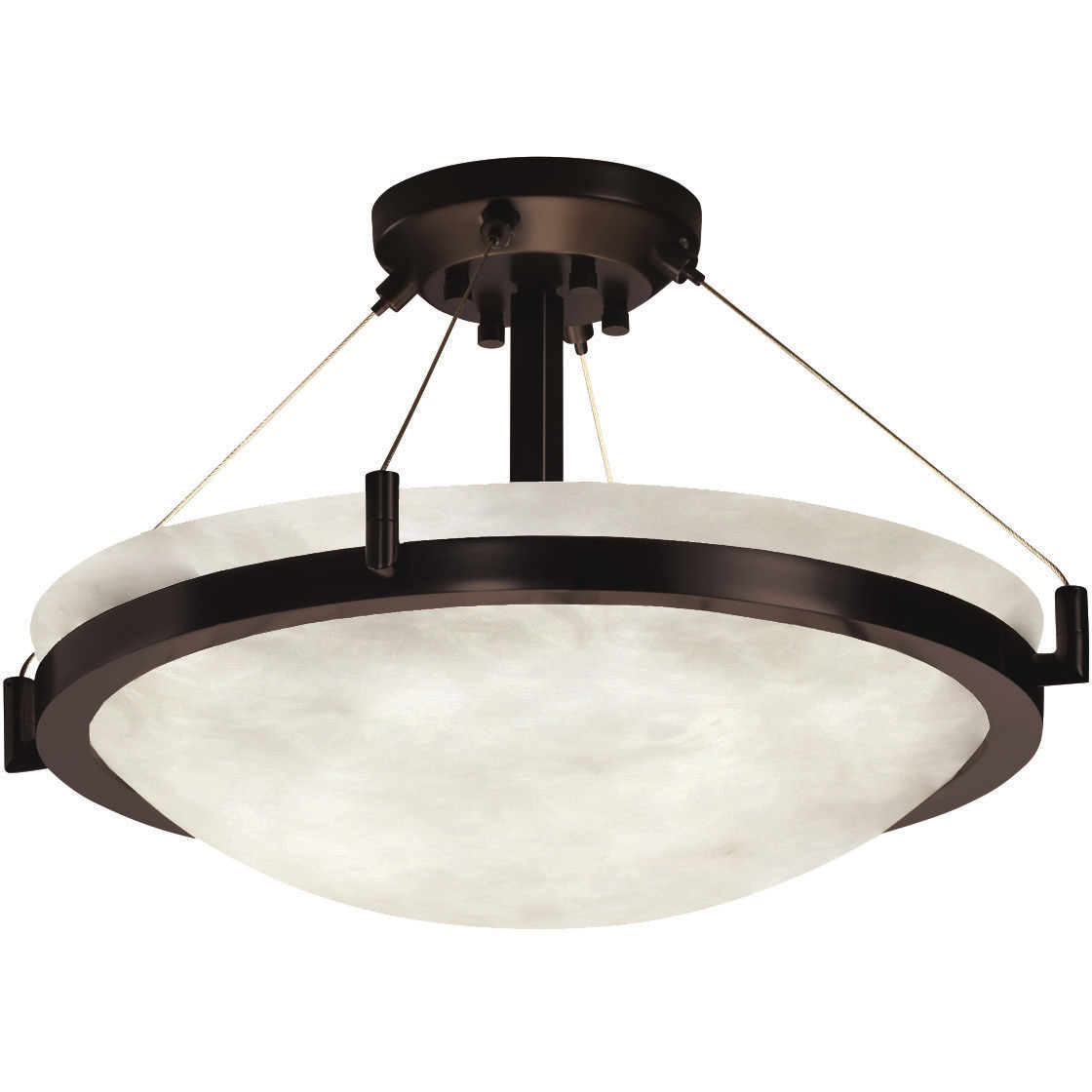 Clouds 3 Light 21 inch Dark Bronze Semi-Flush Ceiling Light in Incandescent, Bowl