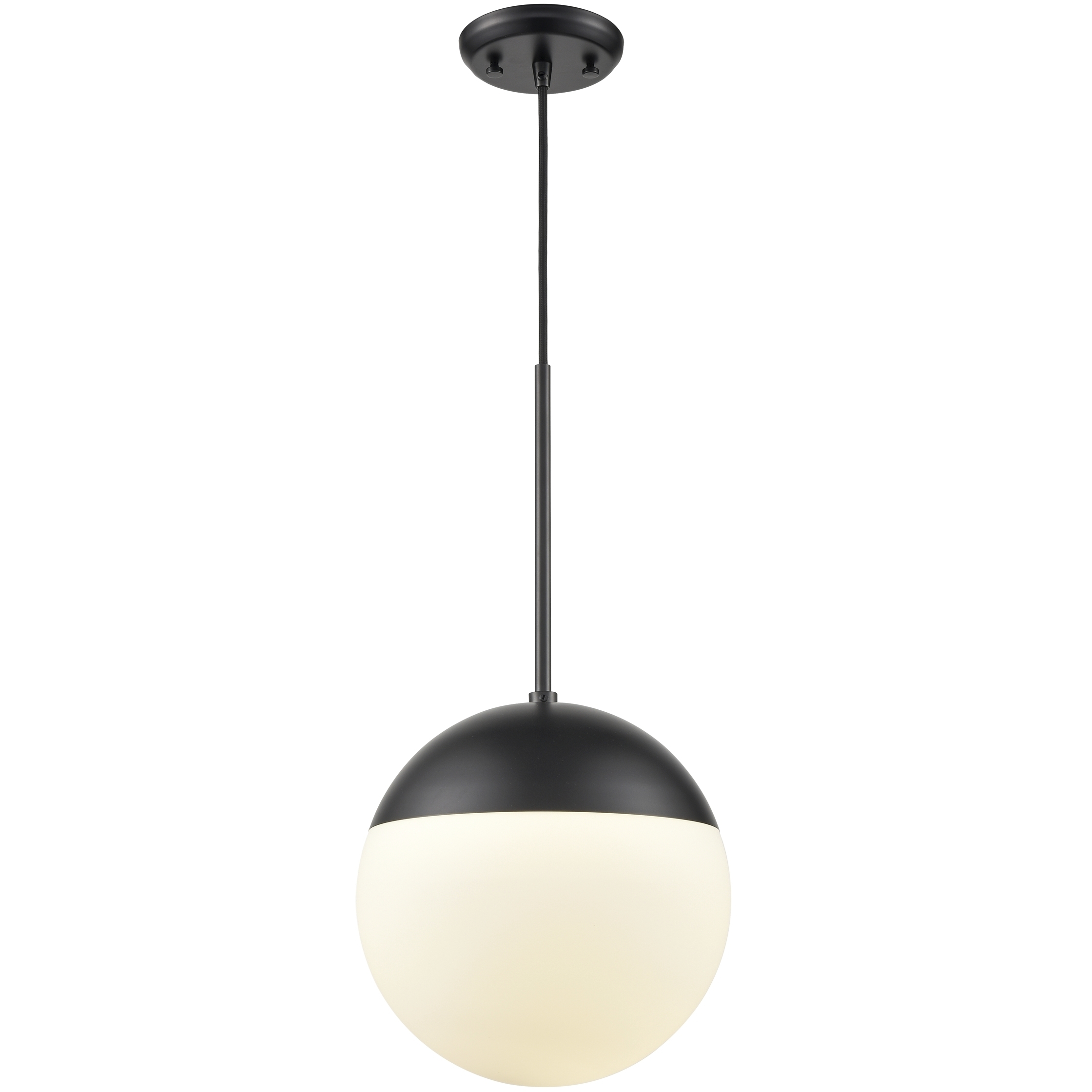 Hopewell Rocks CCT LED 10 inch Ebony Pendant Ceiling Light in Half Opal Glass