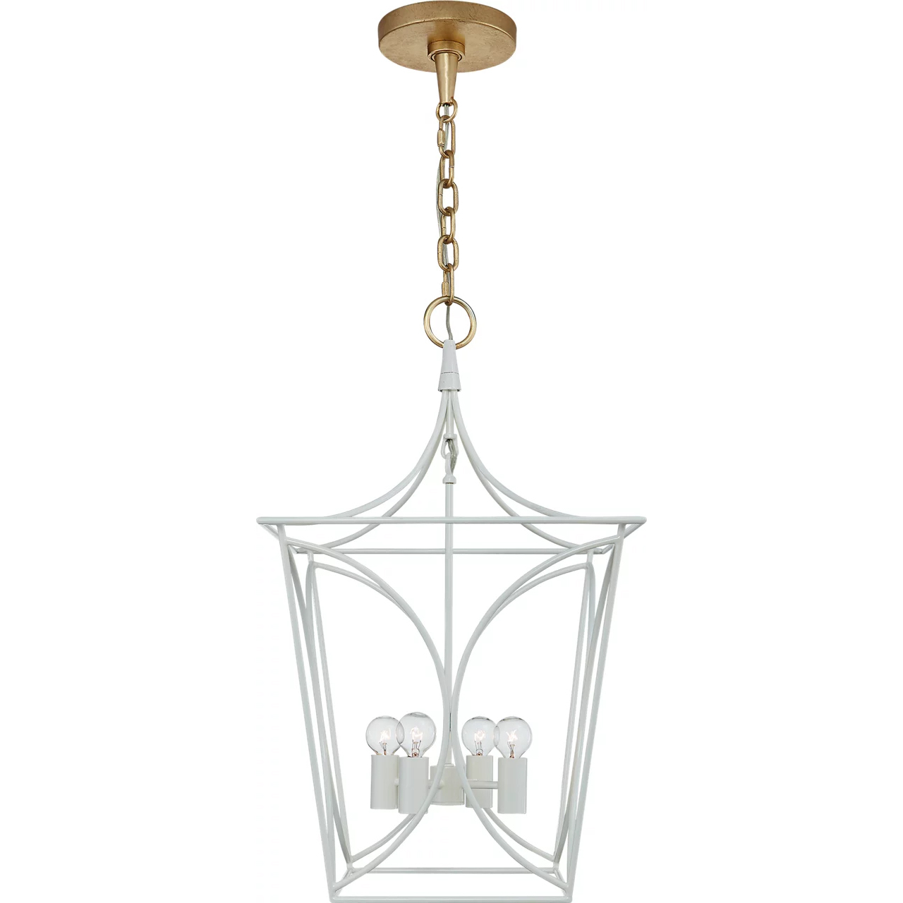 kate spade new york Cavanagh 4 Light 13.75 inch Light Cream Lantern Pendant Ceiling Light in Light Cream and Gild, Small