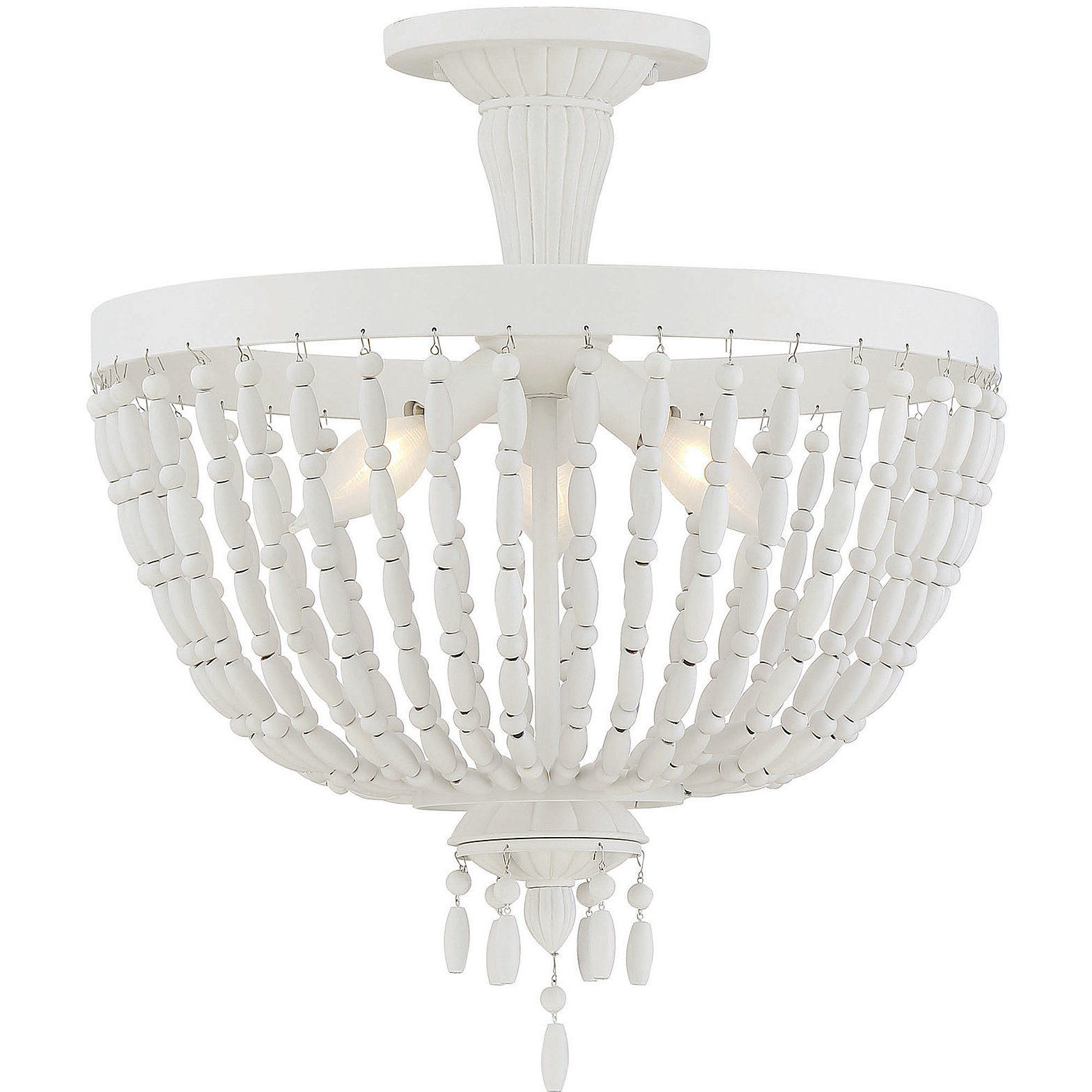 Geneva 3 Light 16 inch Porcellana Semi-Flush Ceiling Light