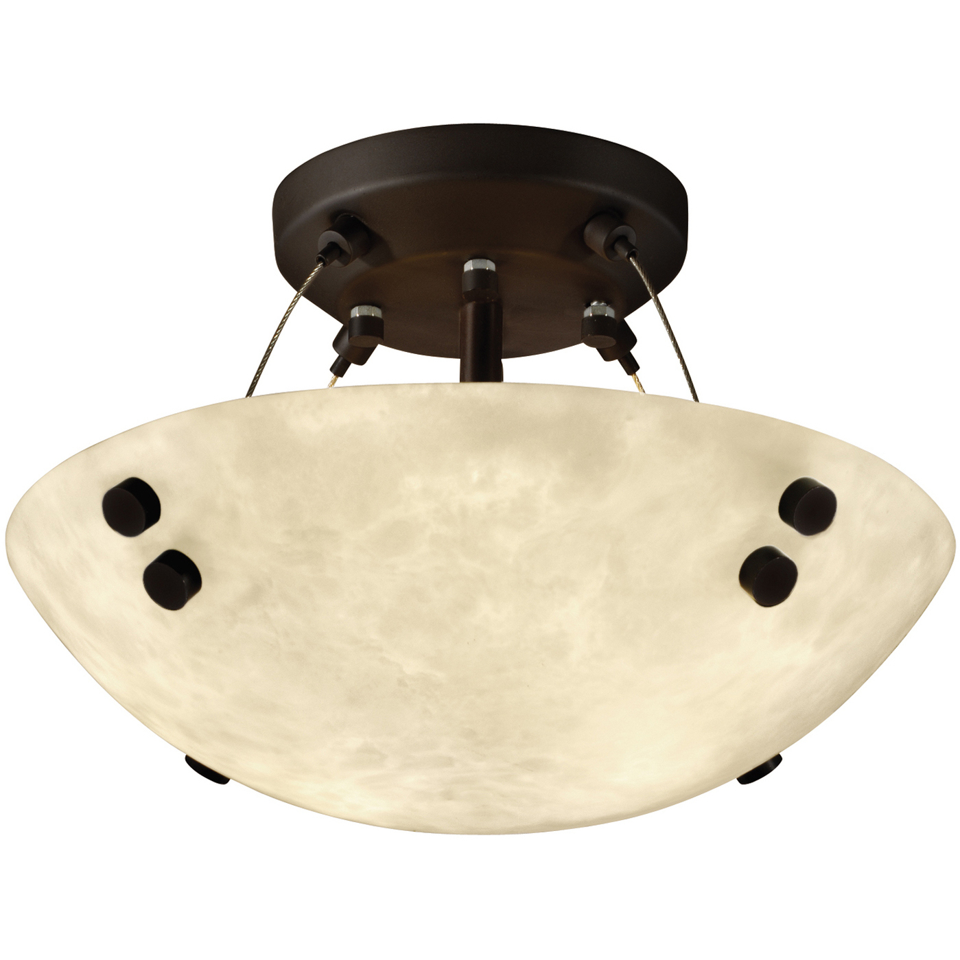 Clouds LED 14 inch Brushed Nickel Semi-Flush Ceiling Light in Pair of Cylinders, Round Bowl, 2000 Lm LED