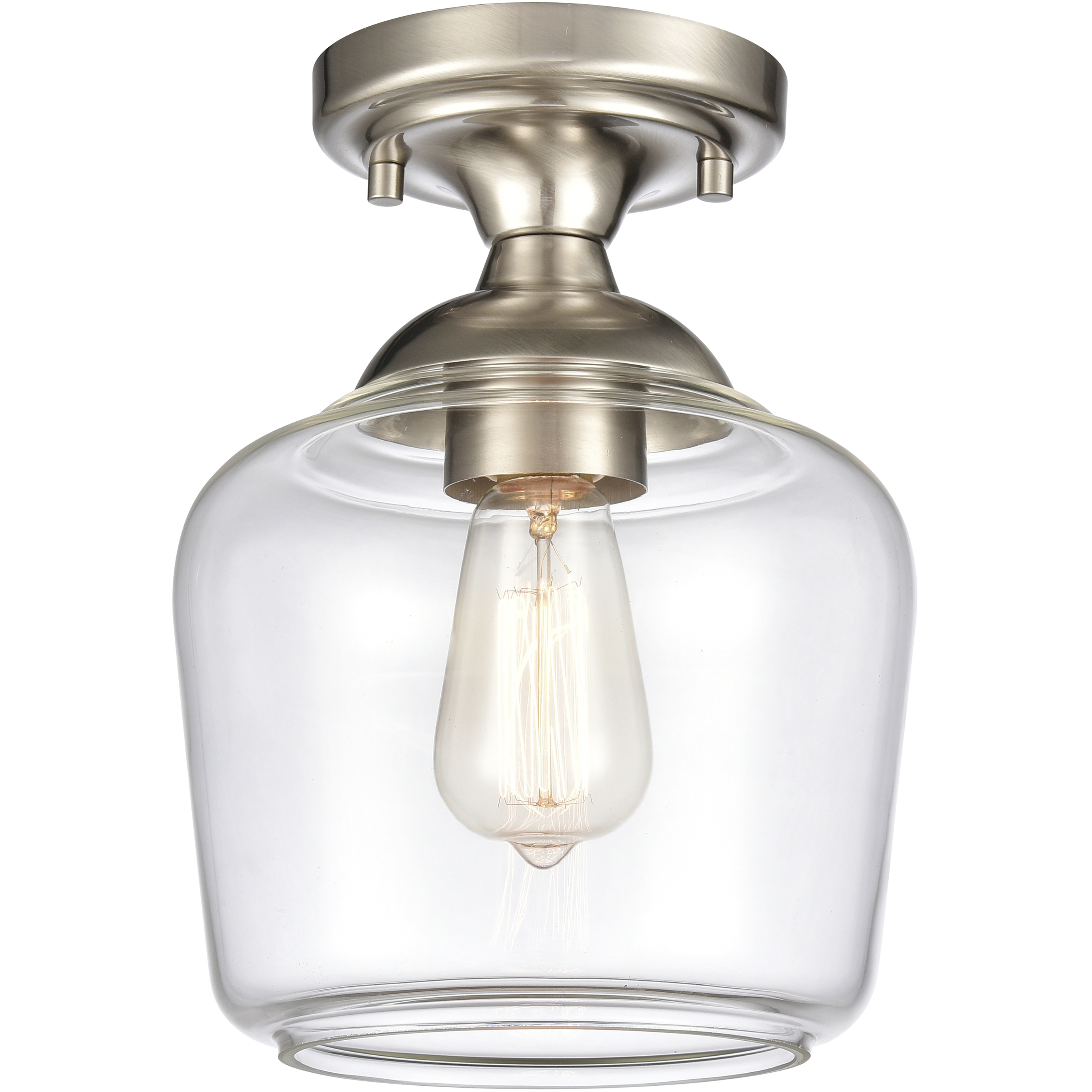 Agnes 1 Light 8 inch Satin Nickel Semi Flush Mount Ceiling Light
