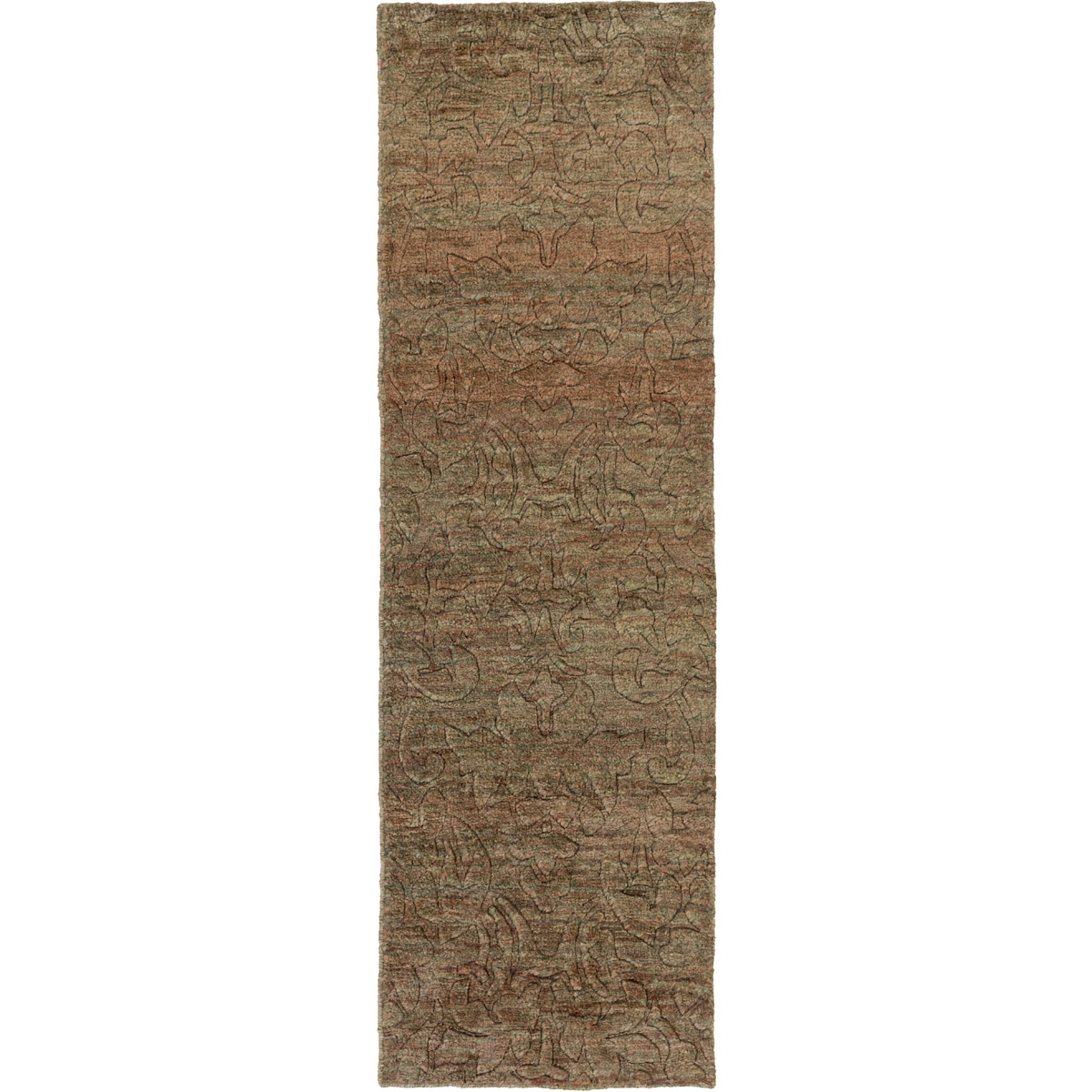 Galloway 96 X 30 inch Grass Green, Khaki, Dark Brown Rug