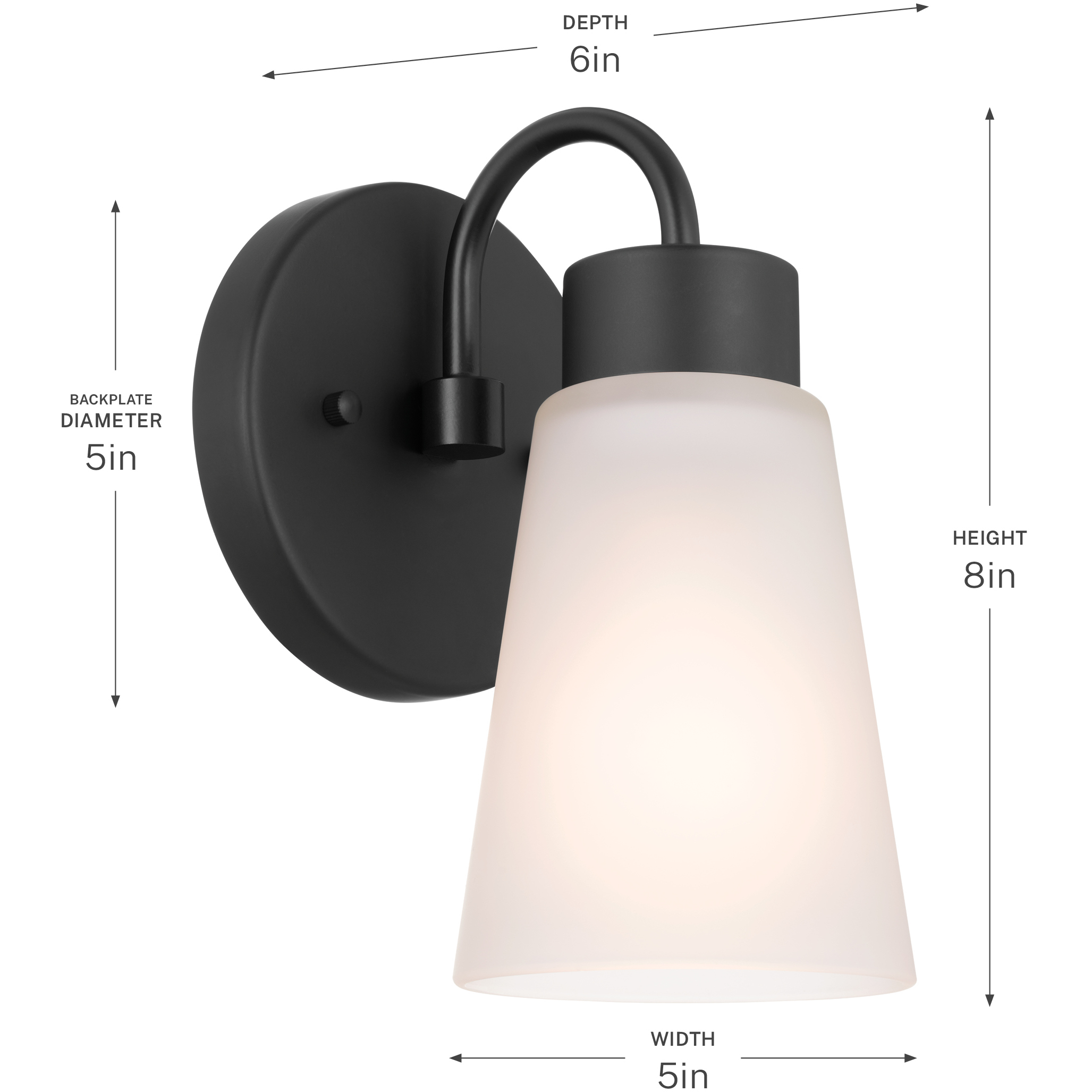 Erma 1 Light 5 inch Black Wall Sconce Wall Light