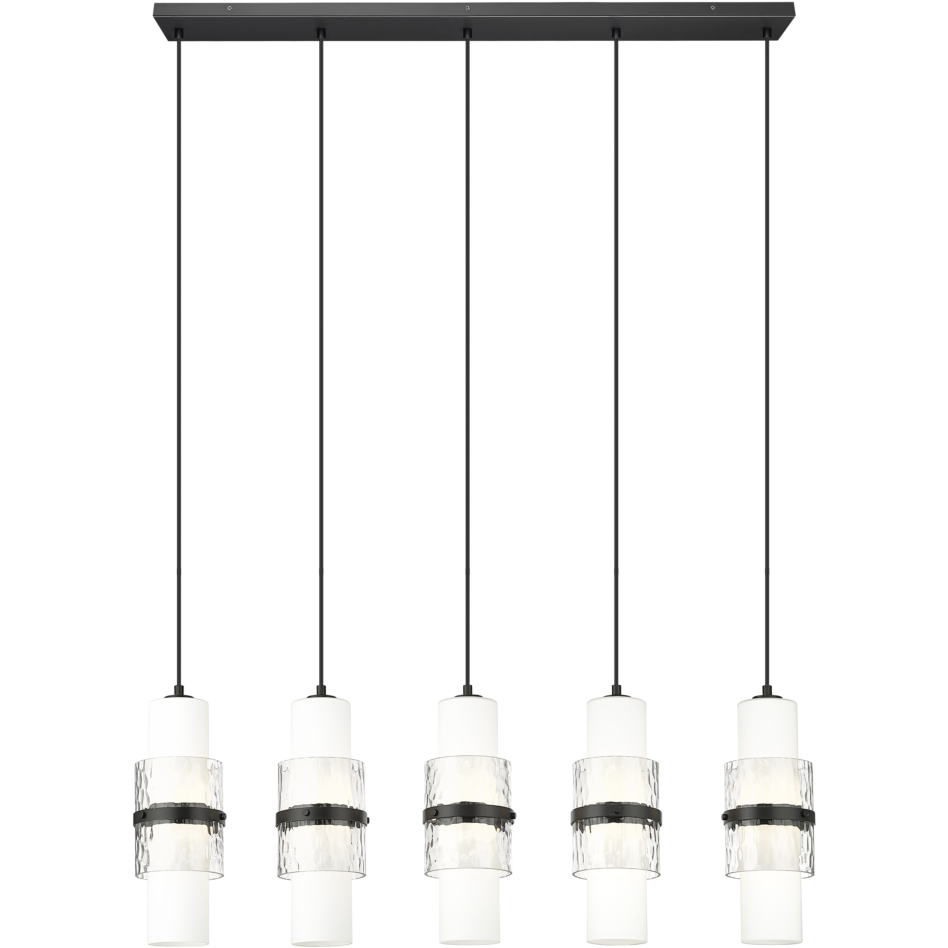 Cayden 5 Light 42 inch Matte Black Linear Chandelier Ceiling Light