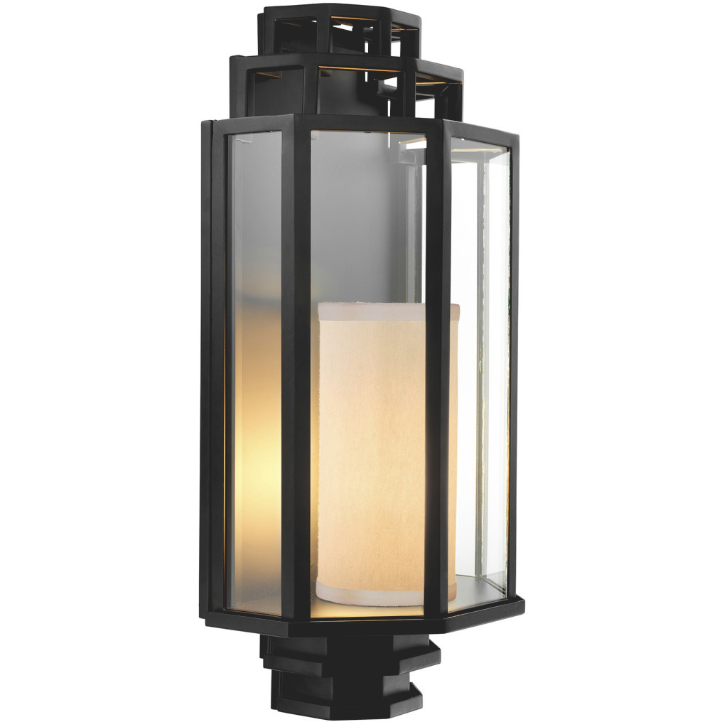Monticello 1 Light 9.45 inch Black and Clear Glass Wall Lamp Wall Light