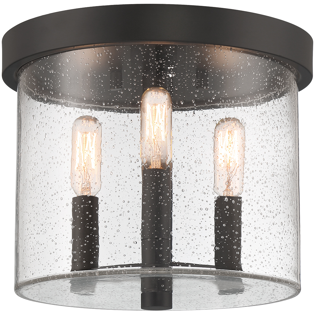Otto 3 Light 1 inch Matte Black Flush Mount Ceiling Light