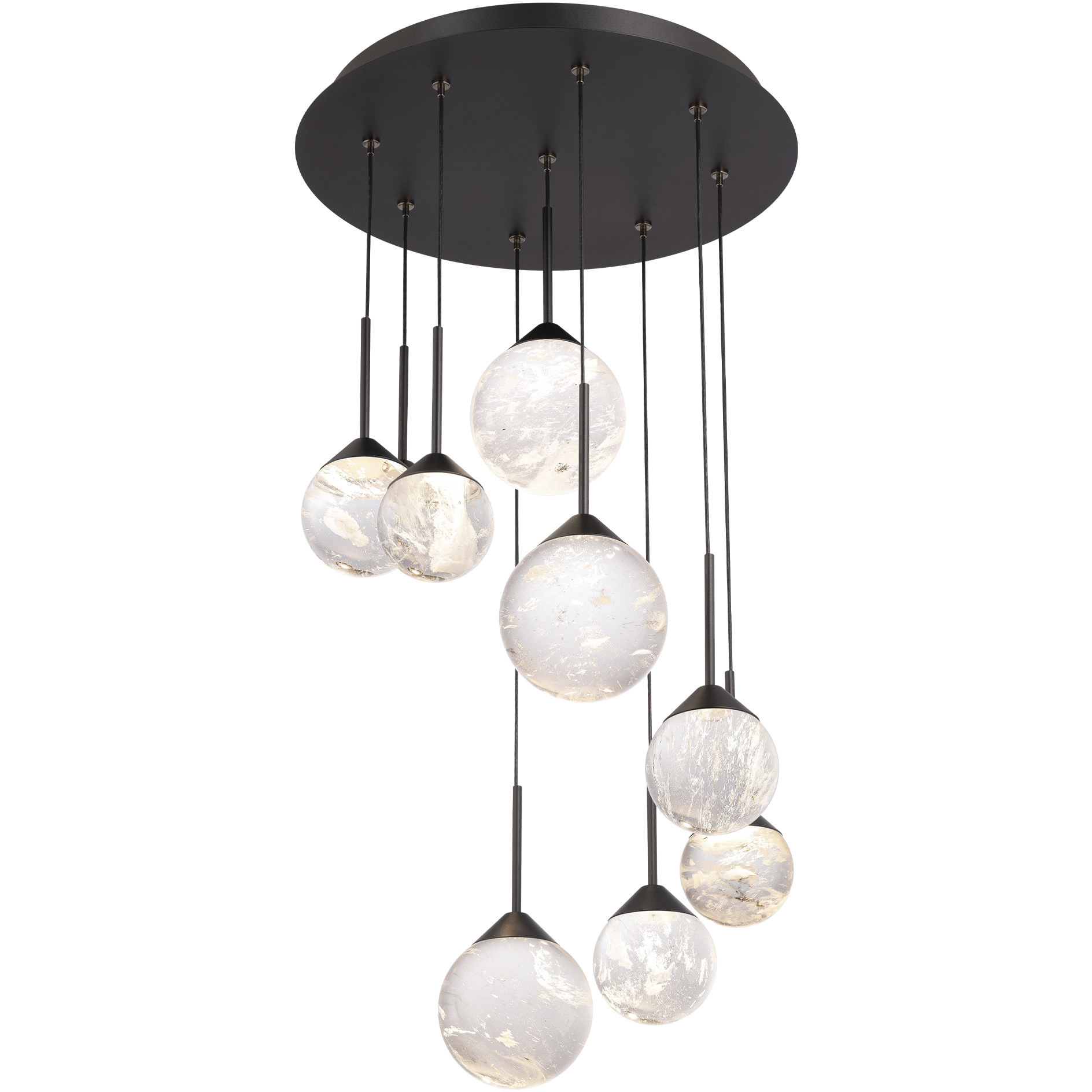 Beyond Quest LED 17 inch Black Multi-Light Pendant Ceiling Light, Beyond