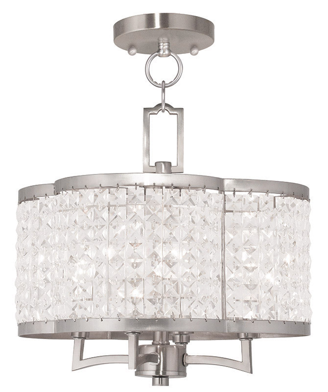 Grammercy 4 Light 14 inch Brushed Nickel Convertible Mini Chandelier/Ceiling Mount Ceiling Light