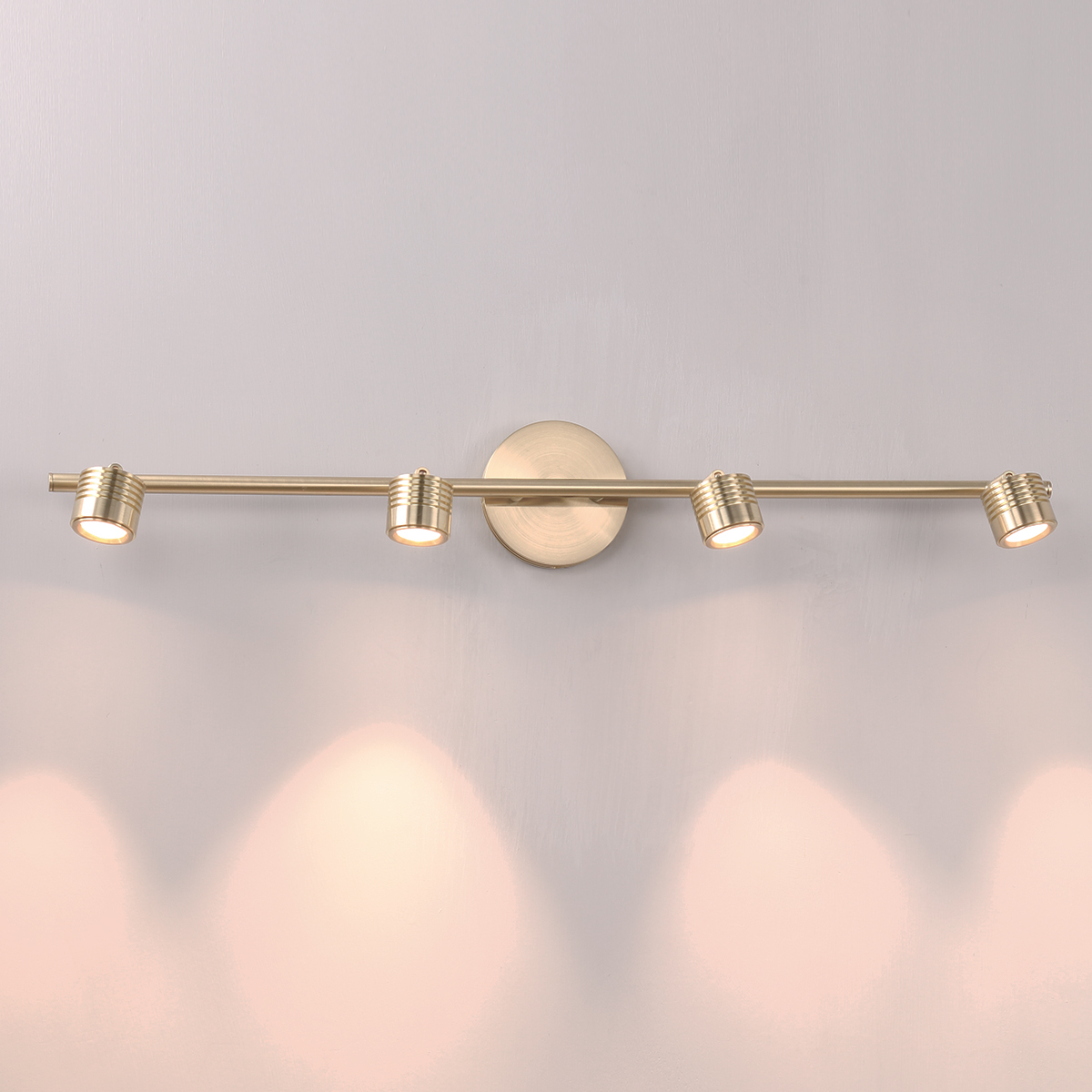 Vector 4 Light 120-240-277V Brushed Brass Track Lighting Ceiling Light, dweLED