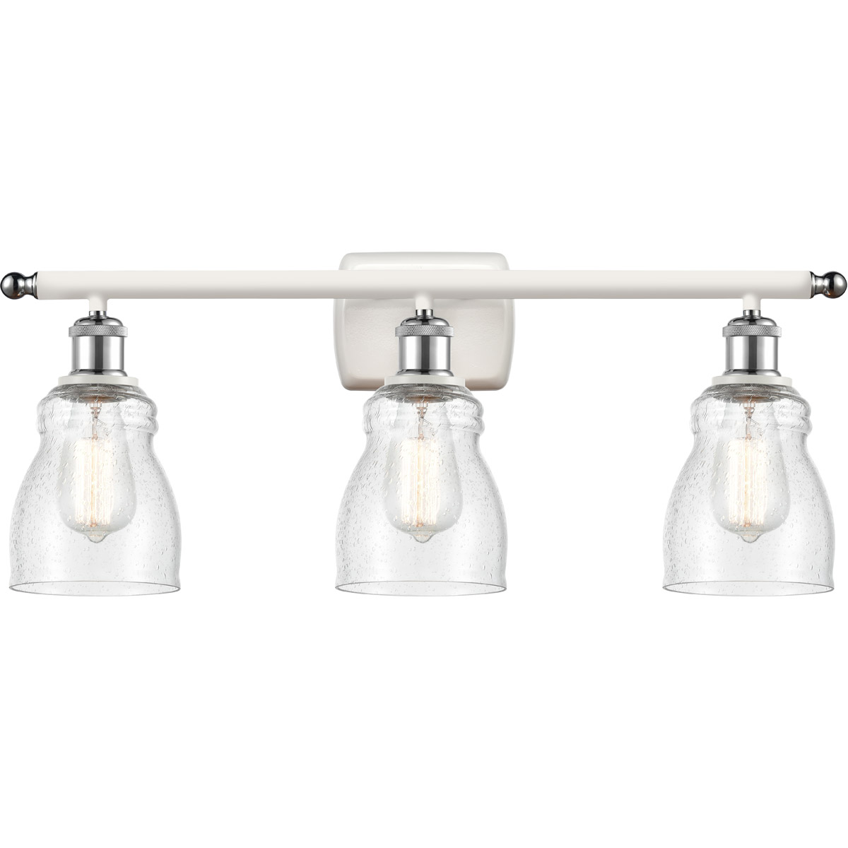 Ballston Ellery LED 26 inch White and Polished Chrome Bath Vanity Light Wall Light in Seedy Glass, Ballston