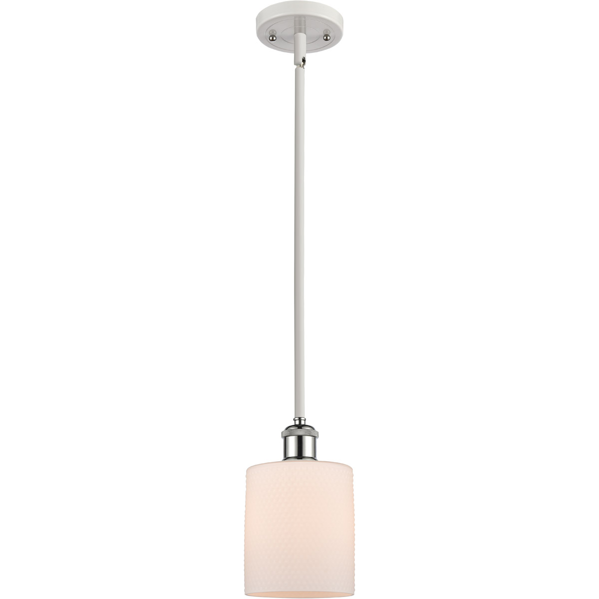 Ballston Cobbleskill 1 Light 5 inch White and Polished Chrome Pendant Ceiling Light in Matte White Glass, Ballston