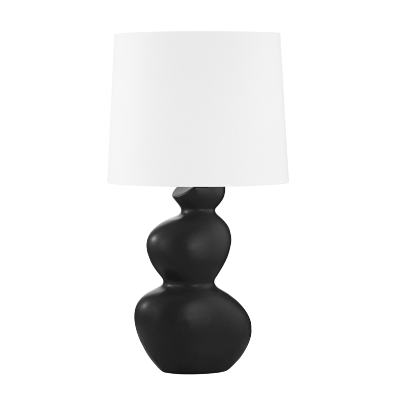 Kingsley 28.25 inch 75 watt Aged Brass and Ceramic Satin Black Table Lamp Portable Light