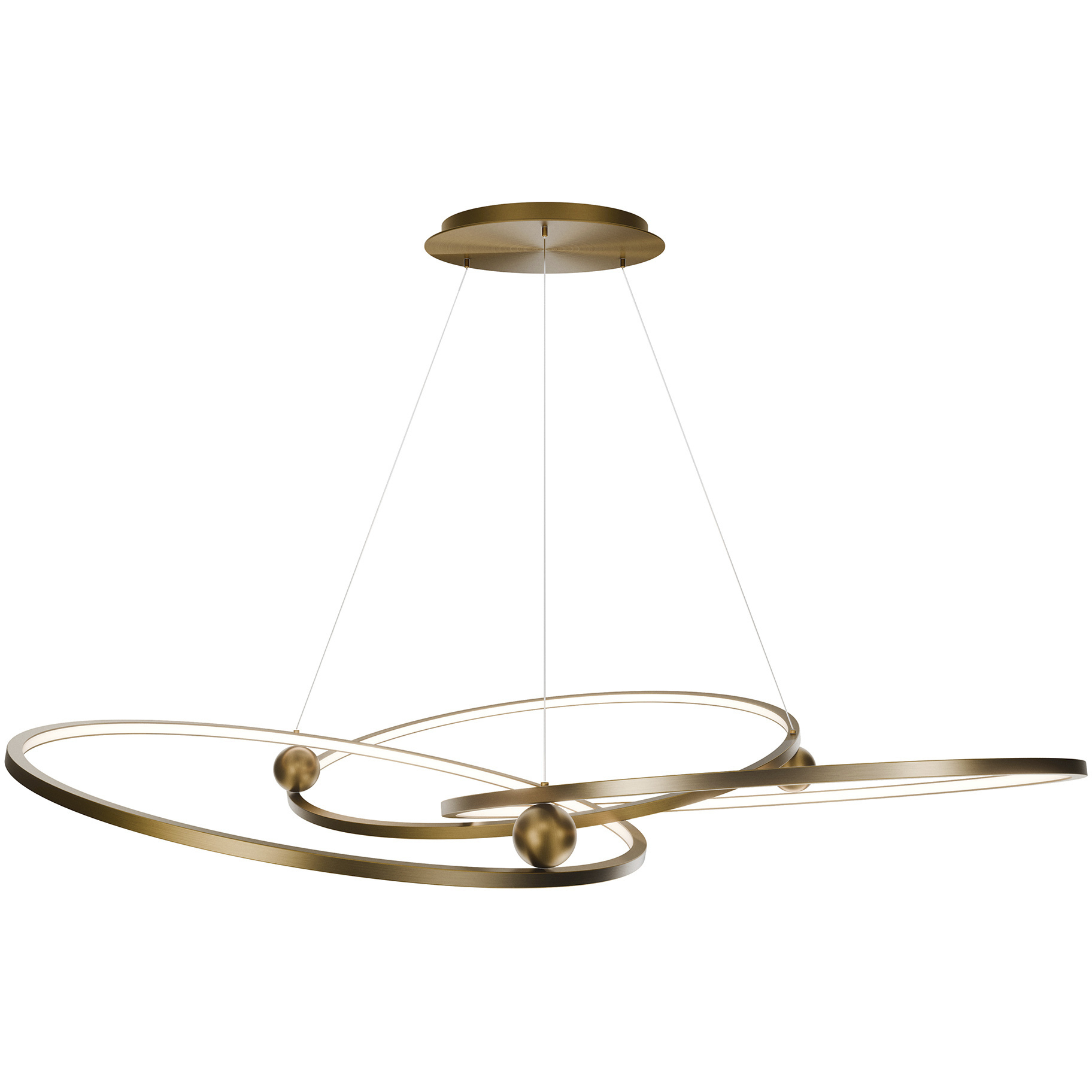Sidewinder LED 60 inch Aged Brass Chandelier Ceiling Light, dweLED