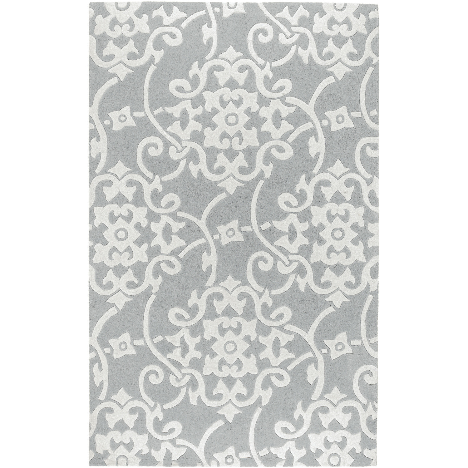 Cosmopolitan 108 X 72 inch Slate/Cream Handmade Rug, Rectangle