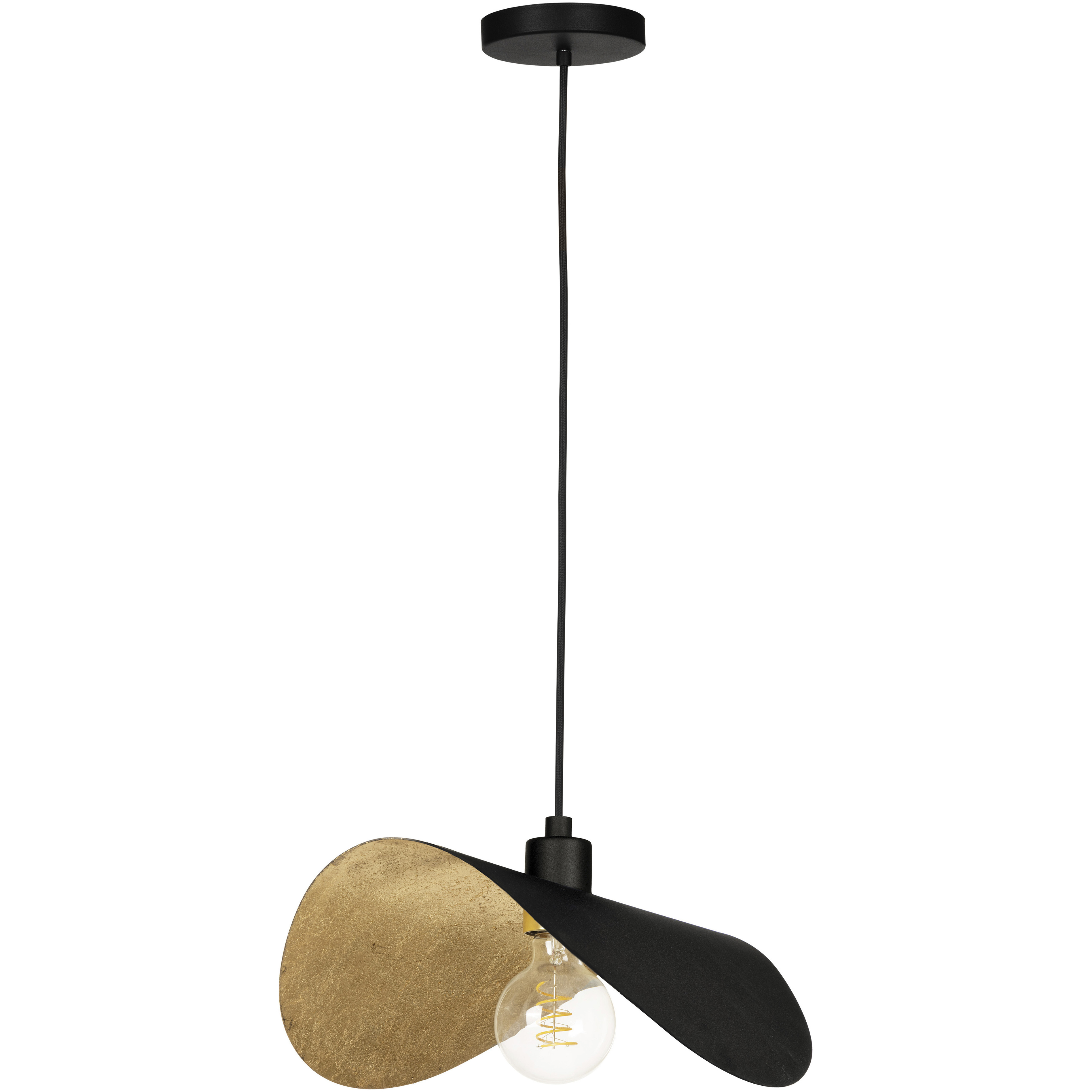 Saceda 1 Light 16.14 inch Black and Gold Leaf Convertible Pendant Ceiling Light