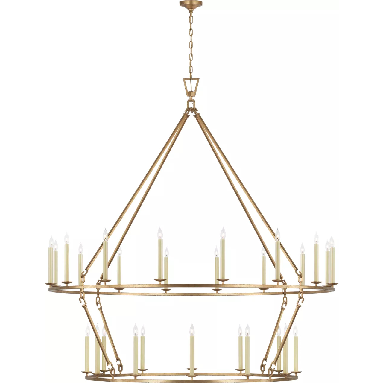 Chapman & Myers Darlana6 LED 73 inch Gilded Iron Two Tier Chandelier Ceiling Light, Grande