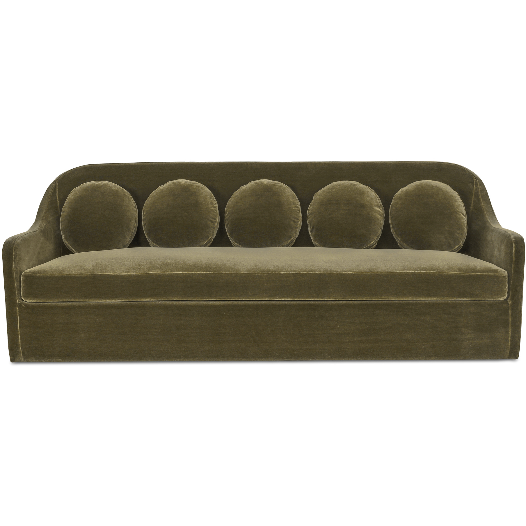 Rialto OA Dark Green Faux Mohair Sofa