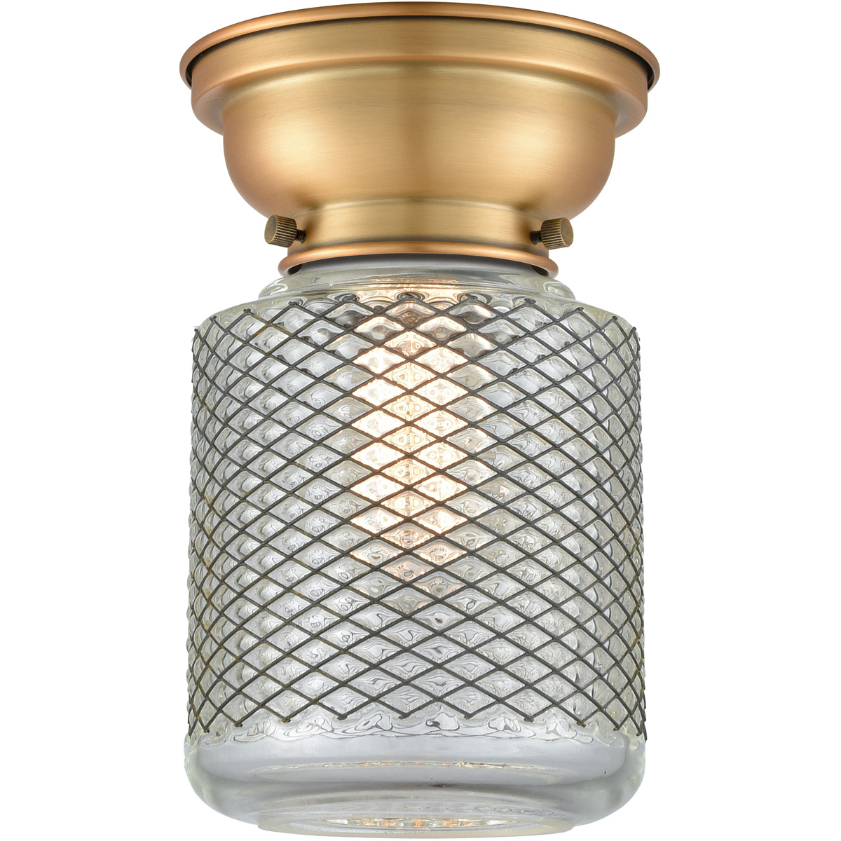 Aditi Stanton LED 6 inch Brushed Brass Flush Mount Ceiling Light, Aditi