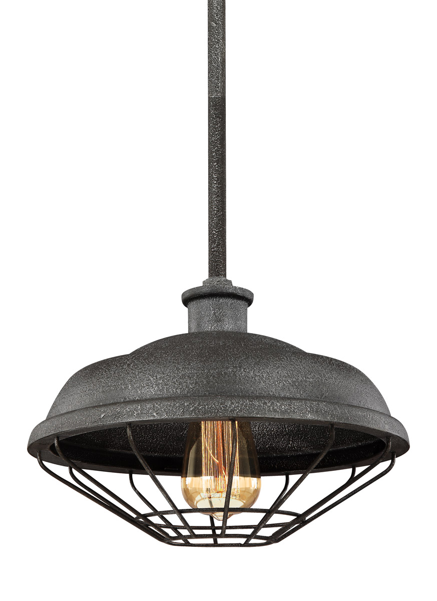 Lennex 1 Light 12 inch Slate Grey Metal Pendant Ceiling Light