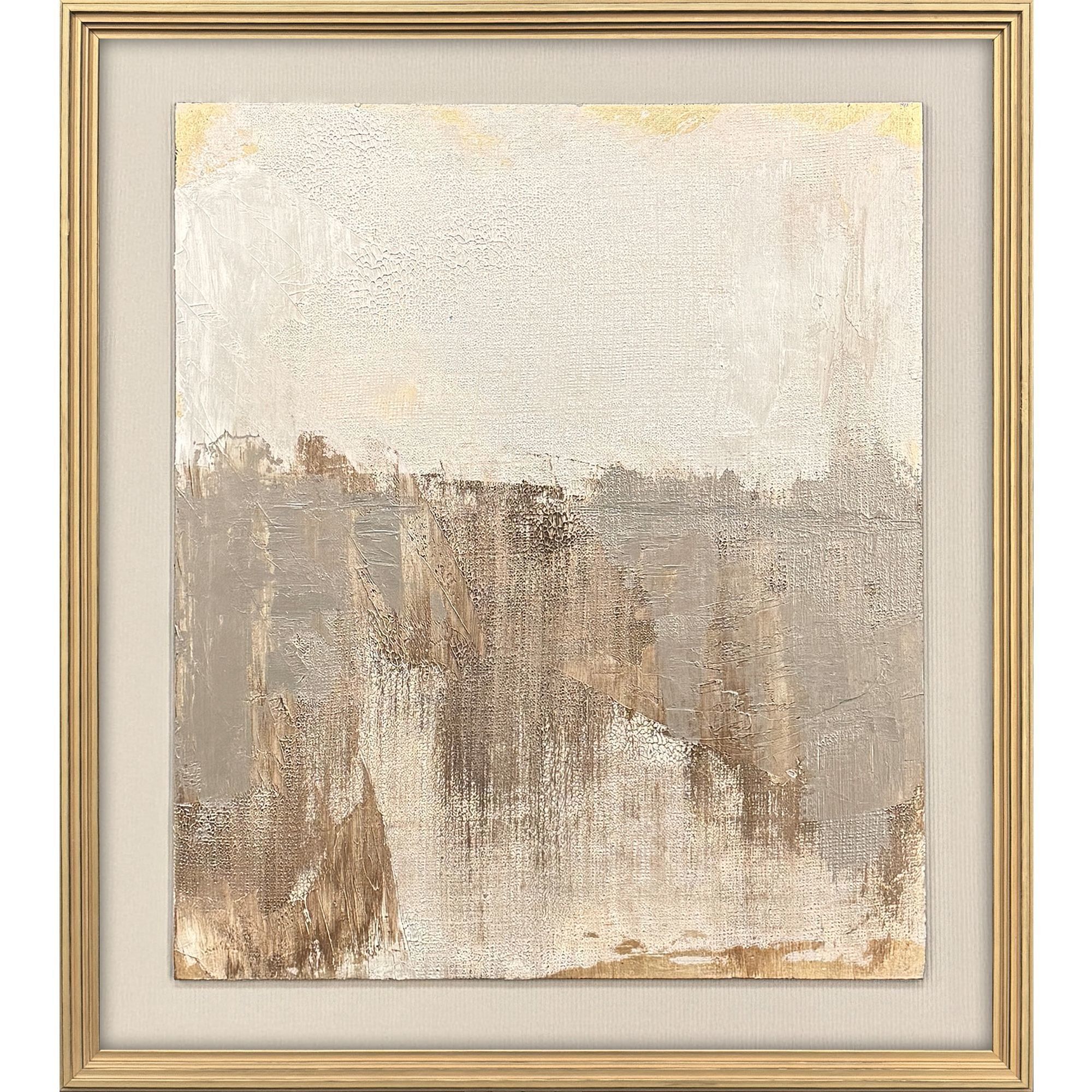 Goldenscape White and Metallic and Brown Framed Art, The Studio