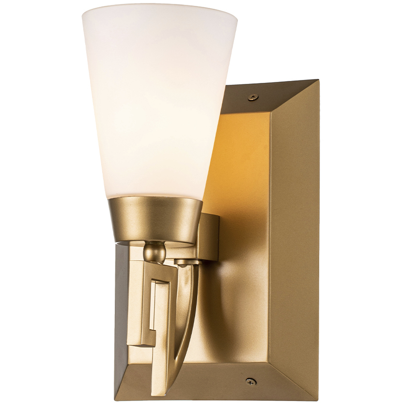 Lemuria 1 Light 6.25 inch Laquered Gold Bath Bar Wall Light