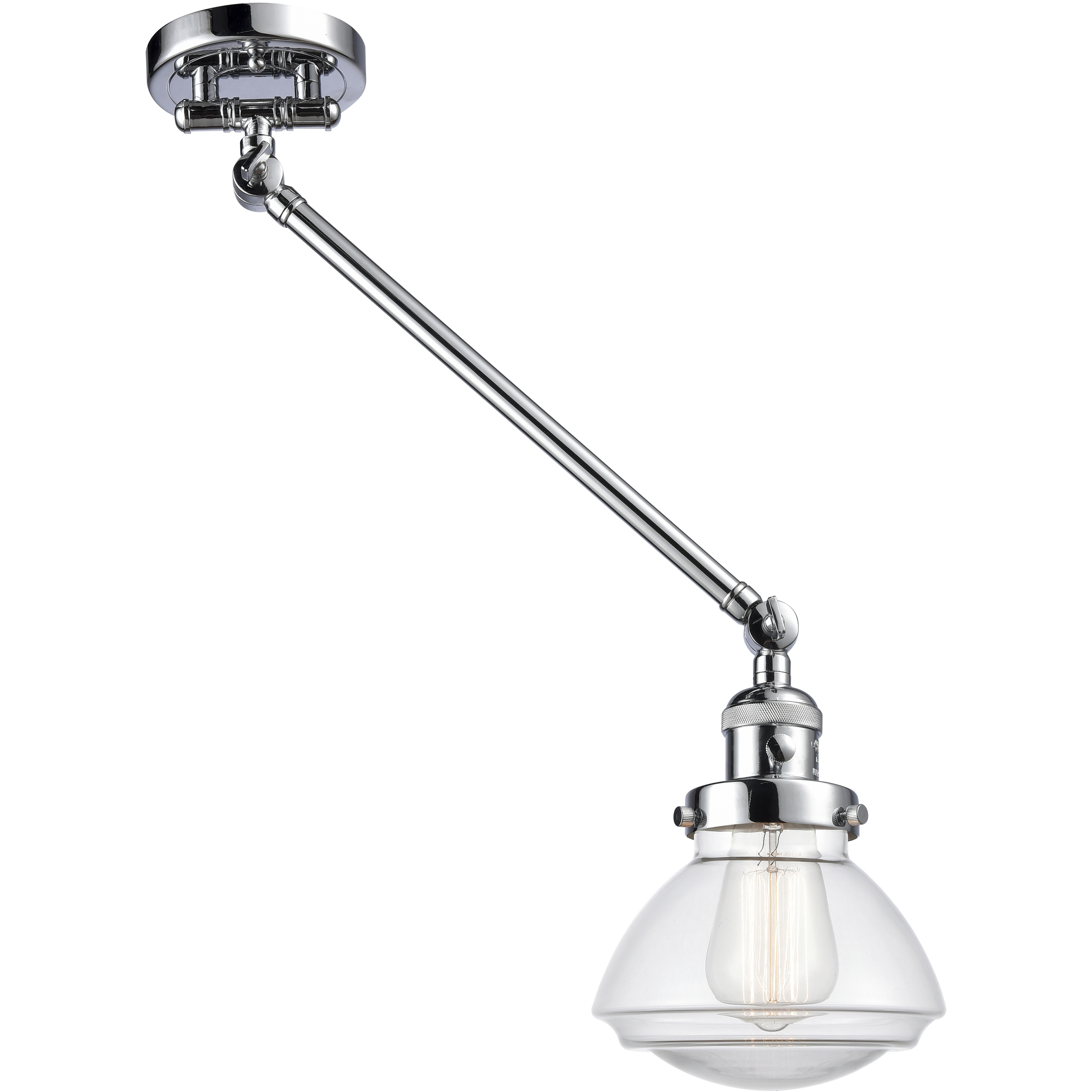 Olean 18 inch 60.00 watt Polished Chrome Swing Arm Wall Light, Franklin Restoration