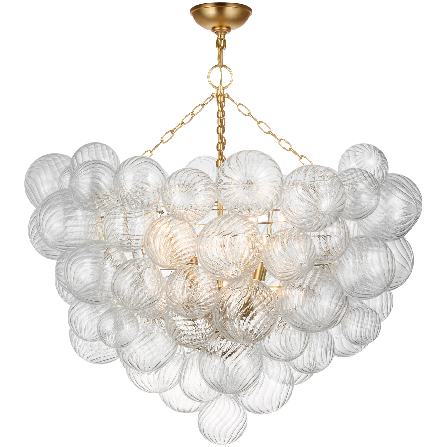 Julie Neill Talia LED 37.75 inch Gild and Clear Swirled Glass Semi-Flush Mount Ceiling Light
