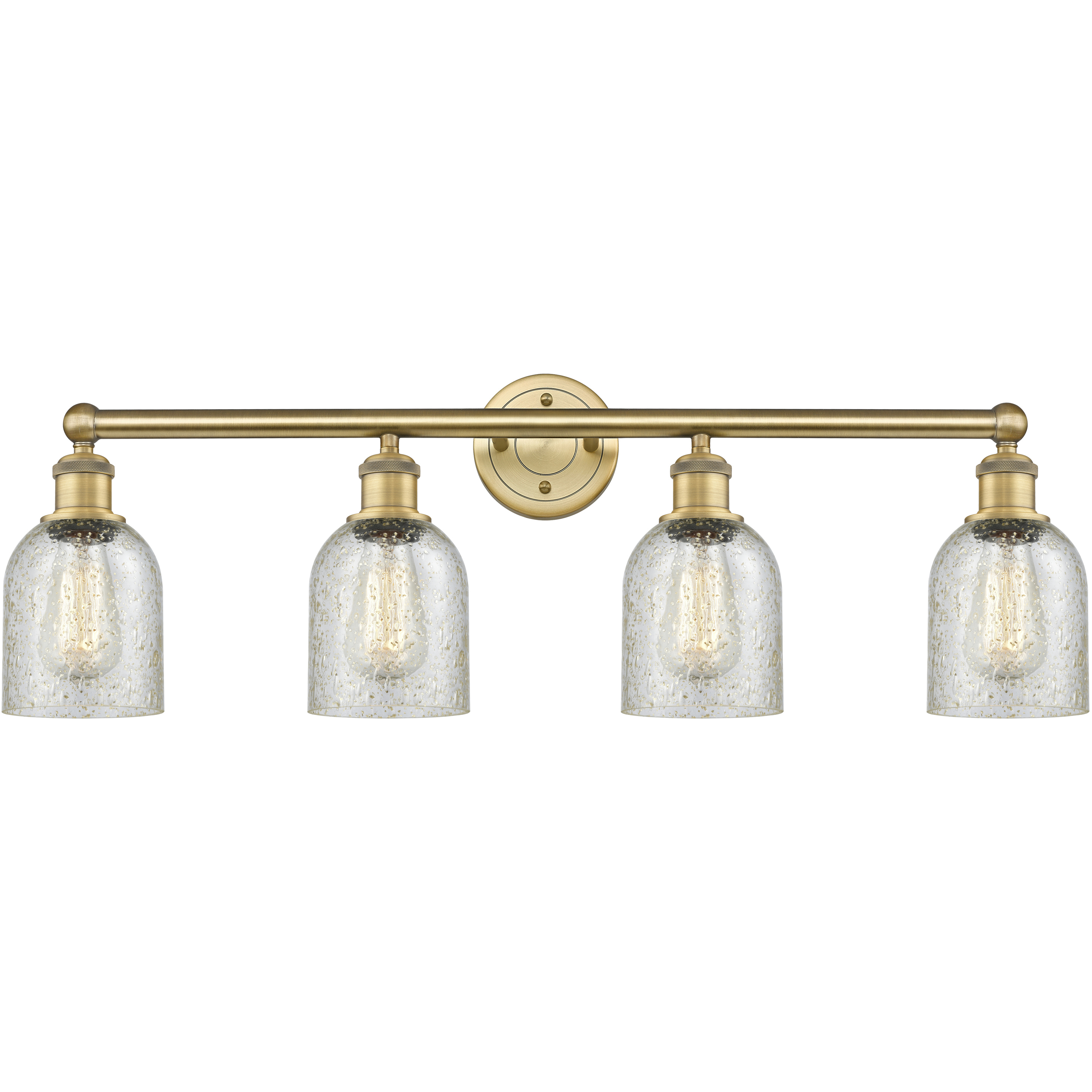 Caledonia 4 Light 32 inch Brushed Brass Bath Vanity Light Wall Light in Mica