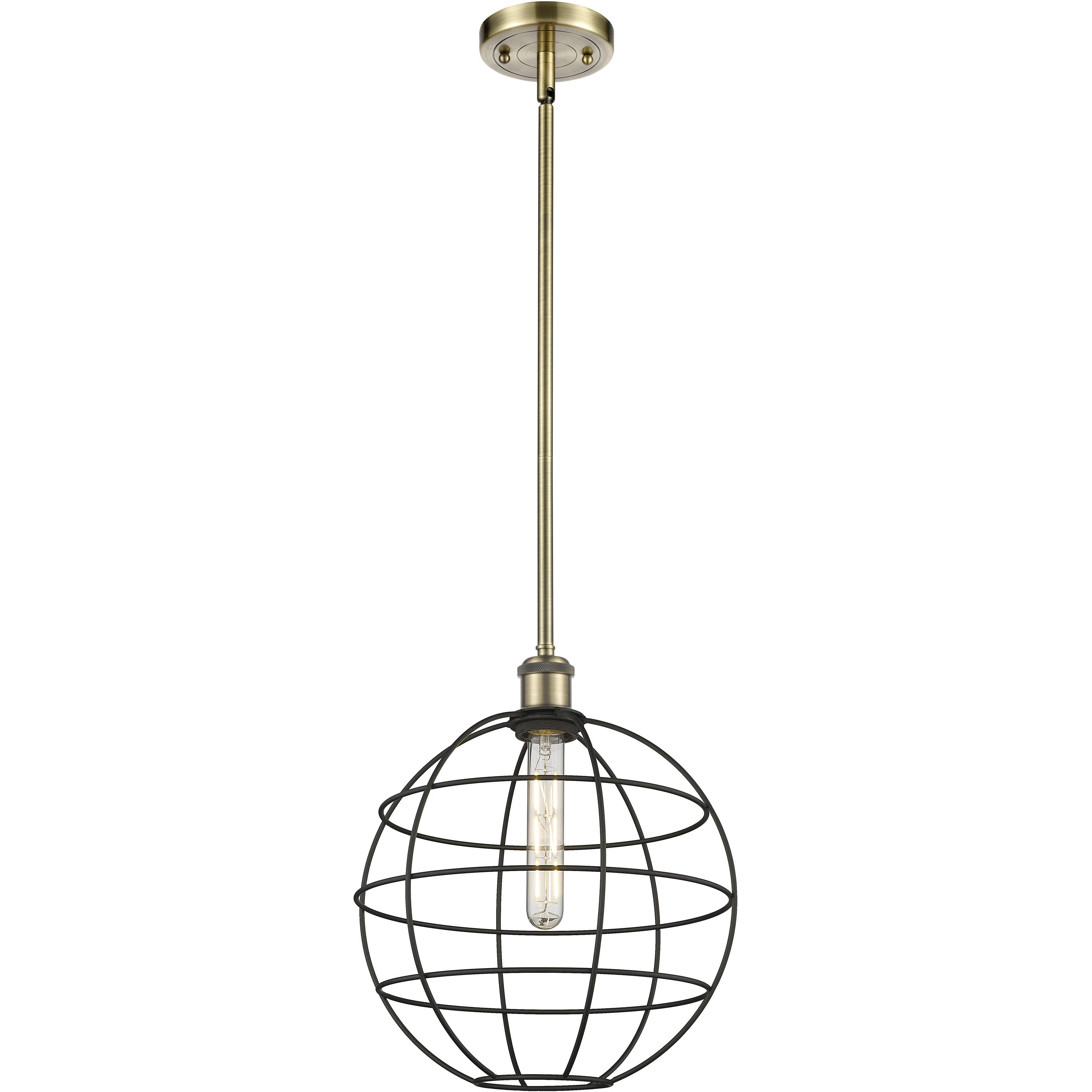 Lake Placid 1 Light 12 inch Antique Brass Pendant Ceiling Light