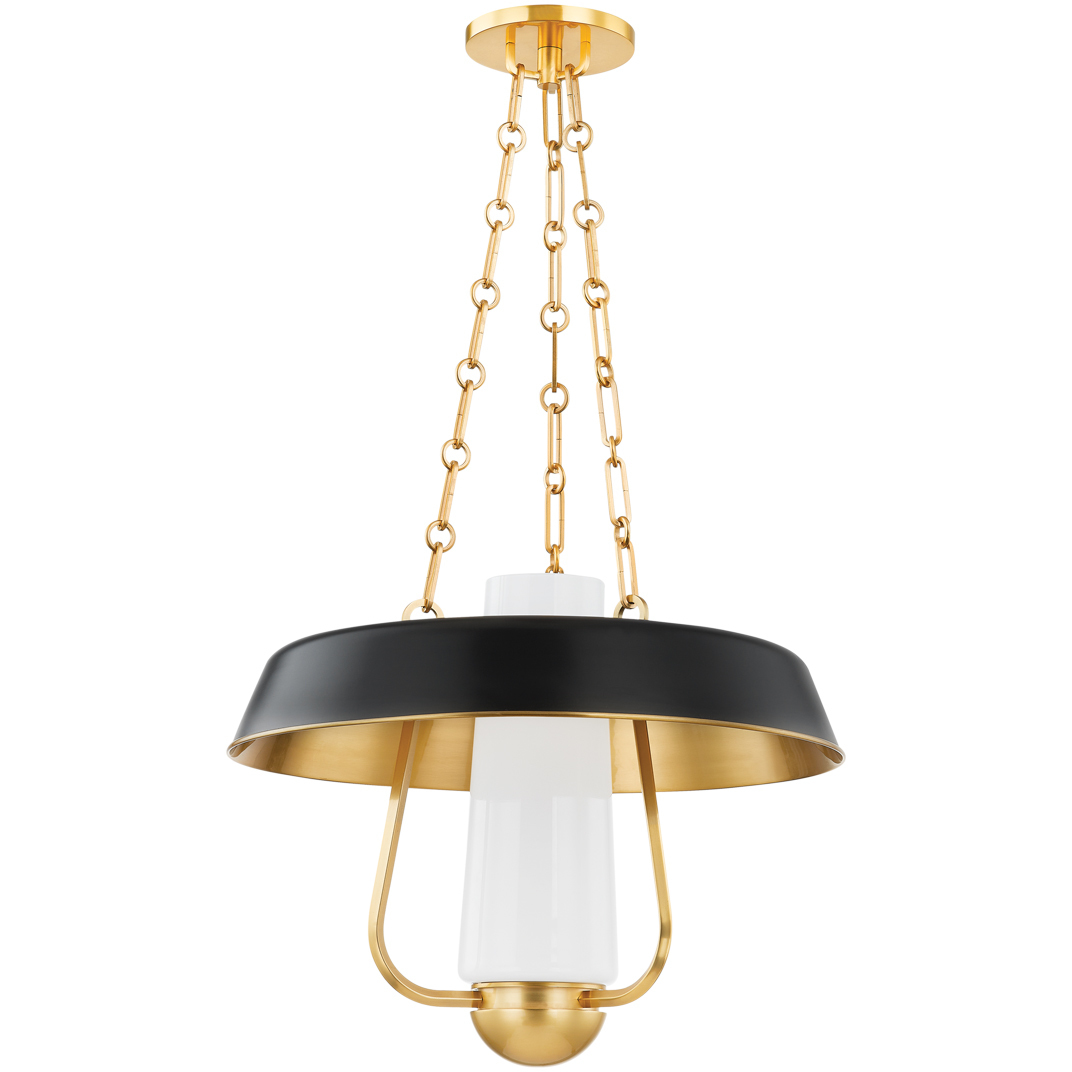 Provincetown 1 Light 18 inch Aged Brass and Soft Black Indoor Lantern Ceiling Light